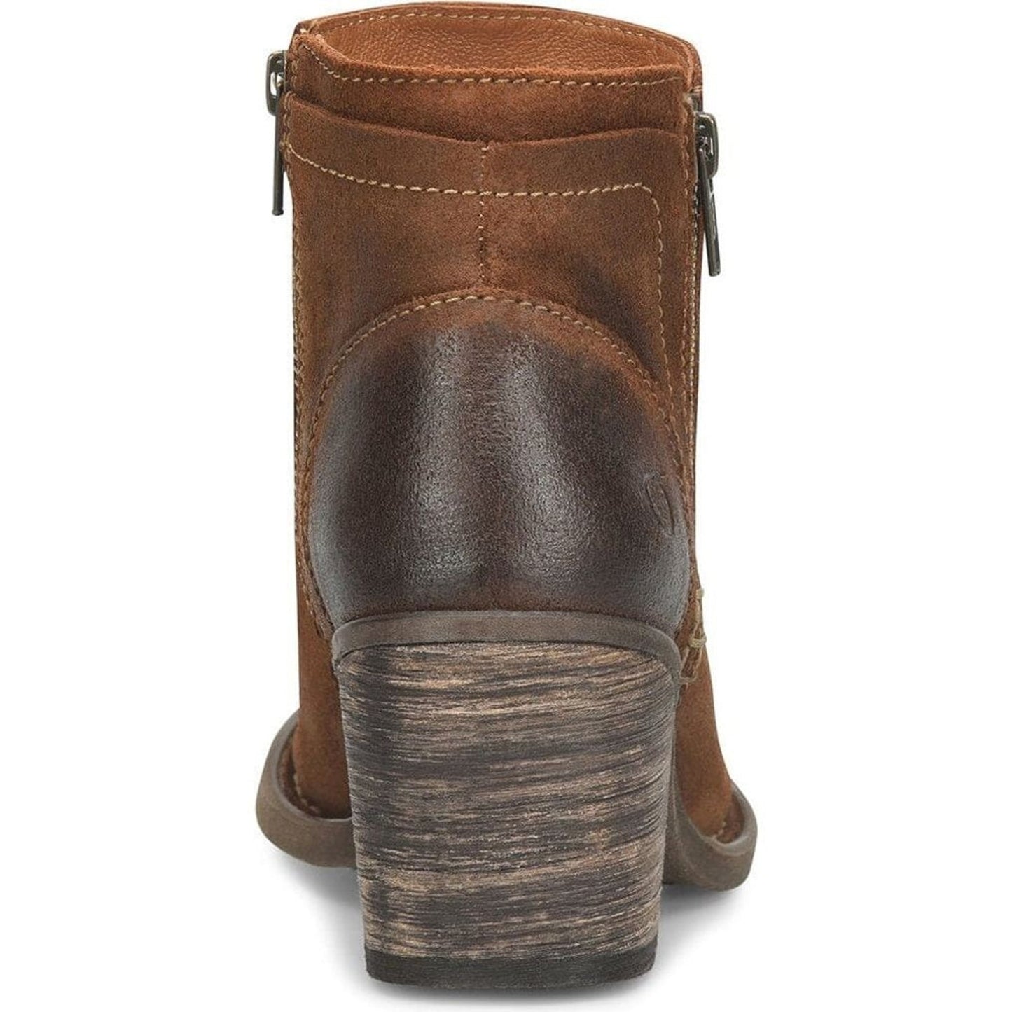 BORN Alana Rustic Distressed Suede Ankle Western Booties Brown Boots Women 6.5 M