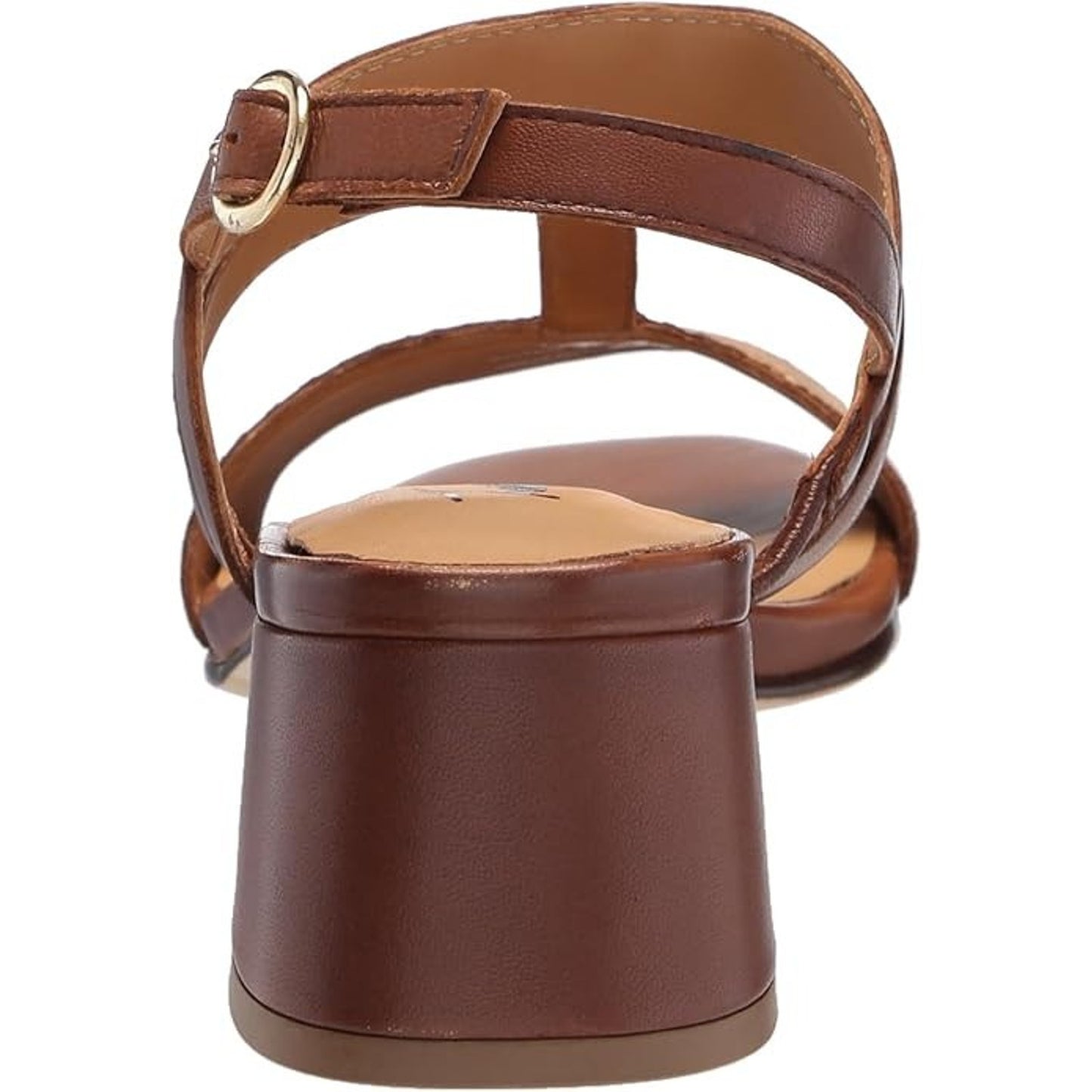 Trotters Larissa Open Toe Sling Back Heeled Sandals 10.5 Wide Luggage Leather