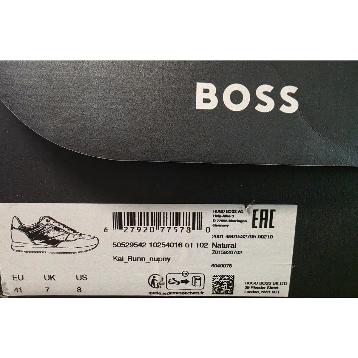 BOSS Kai Retro Low Profile Men's Sneakers Casual Shoes White Mixed Material 8