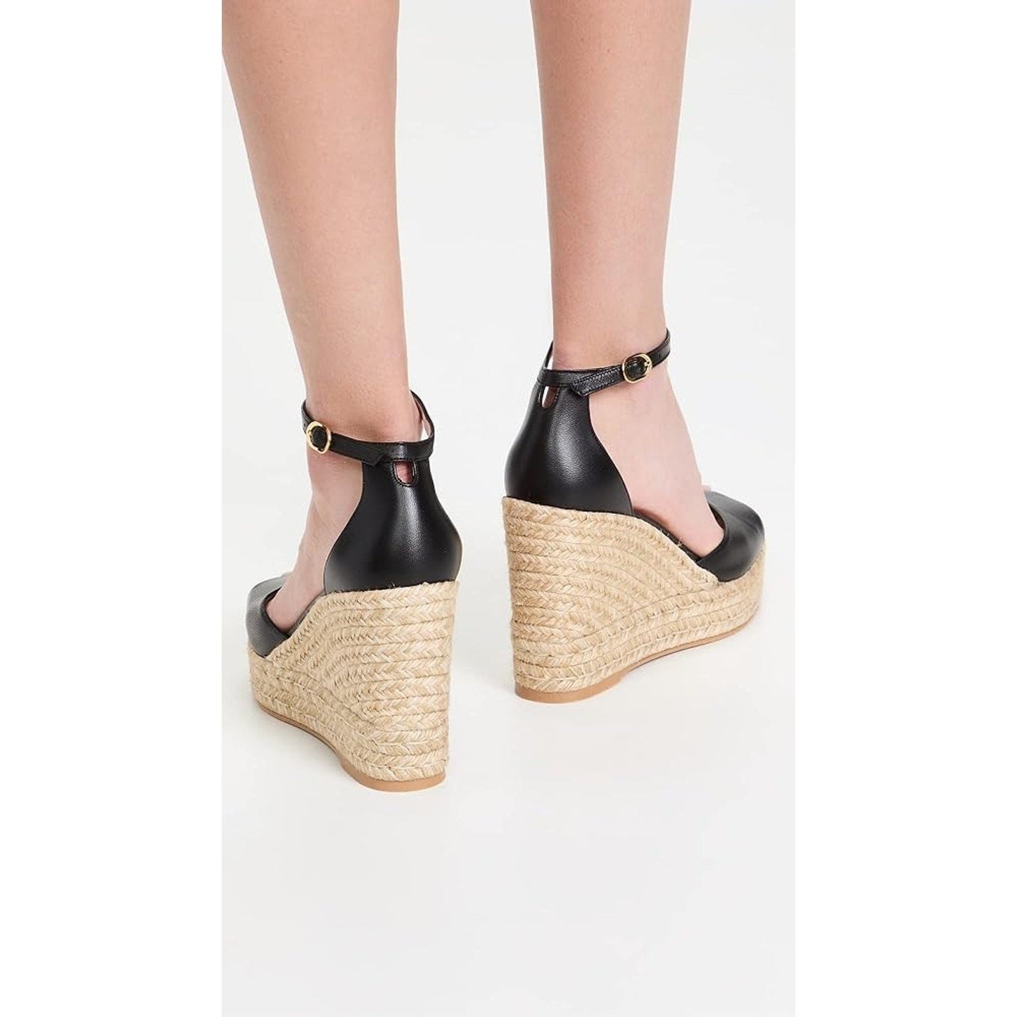 Stuart Weitzman Nudist Espadrille Wedge Sandal Black Size 8C Wide Stuart Weitzman