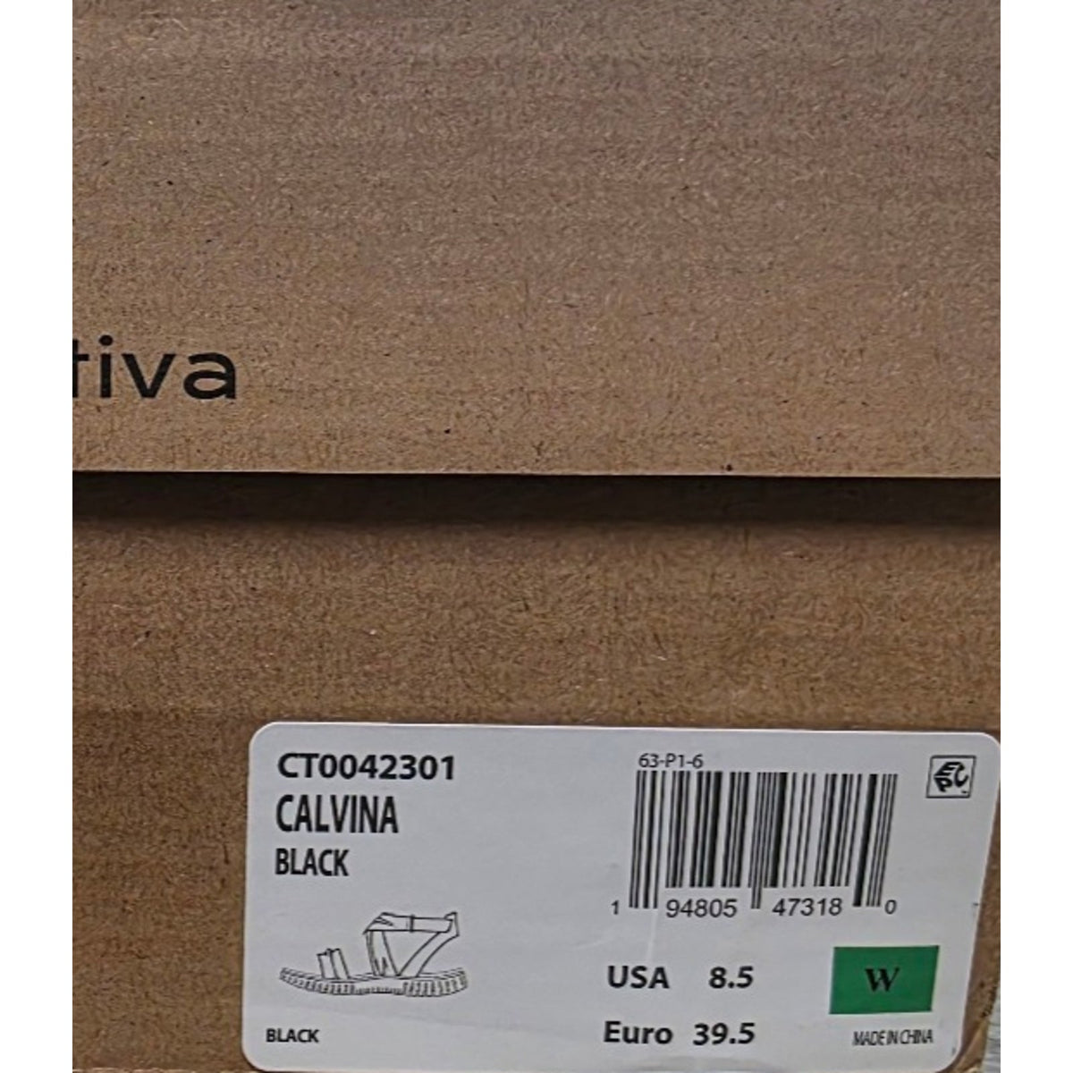 Comfortiva Calvina Womens Black Wide Leather Sandals Shoes Size 8.5 Wide