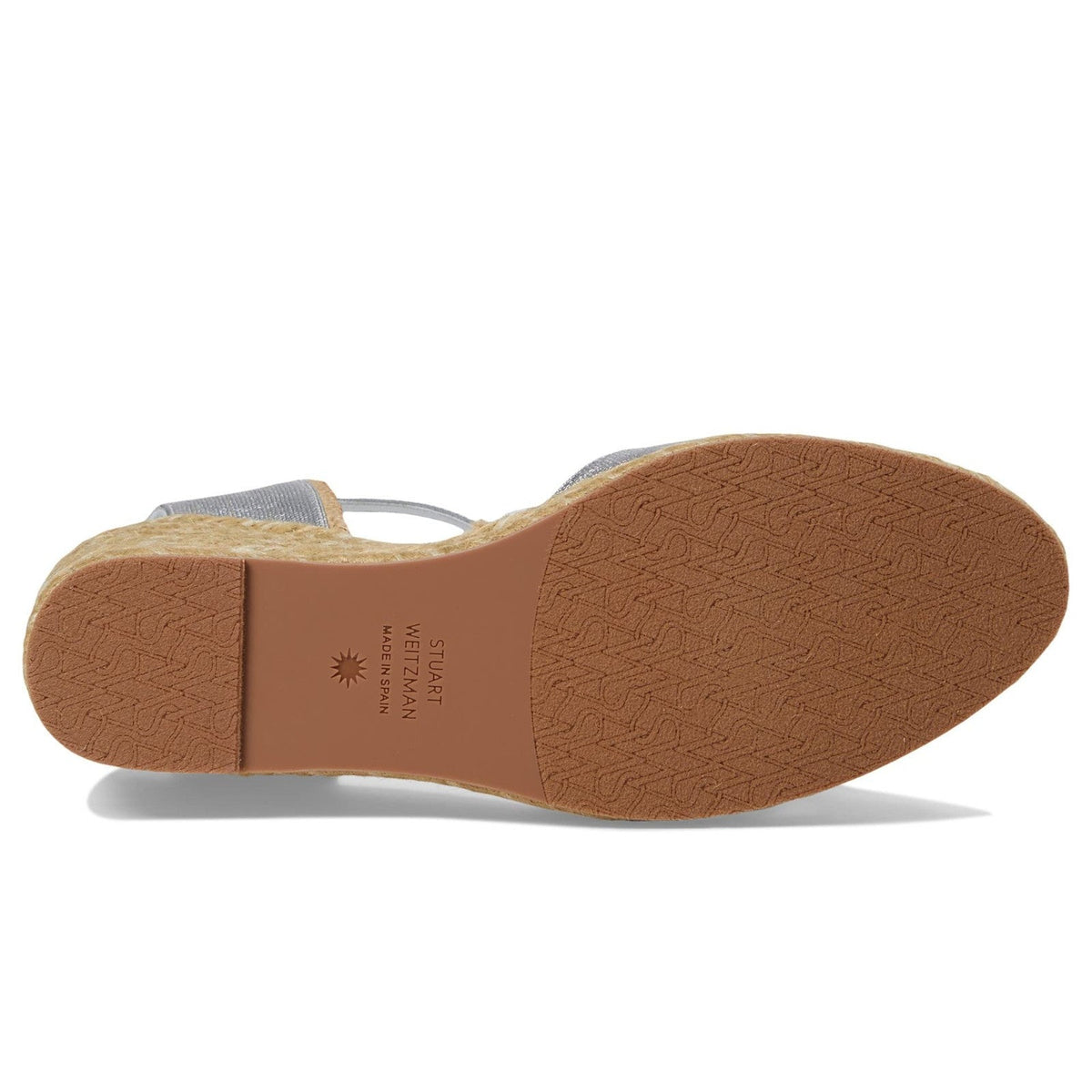 Stuart Weitzman Mirela II Women's Espadrille Wedge Sandals – Silver/Natural 9 B