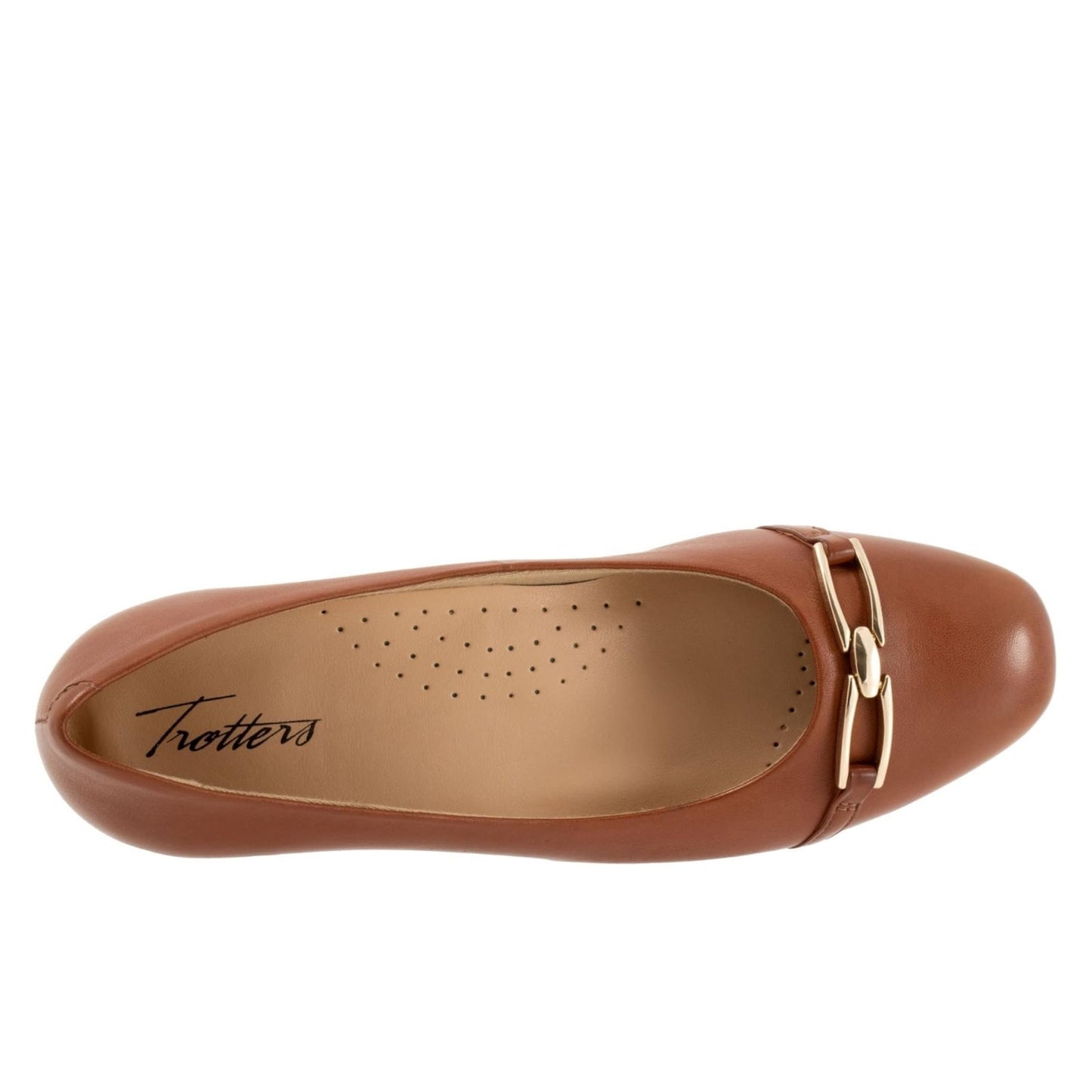 Trotters Dakota Pump Women Brown Leather Slip On Pumps Heels Shoes Size 8 Narrow