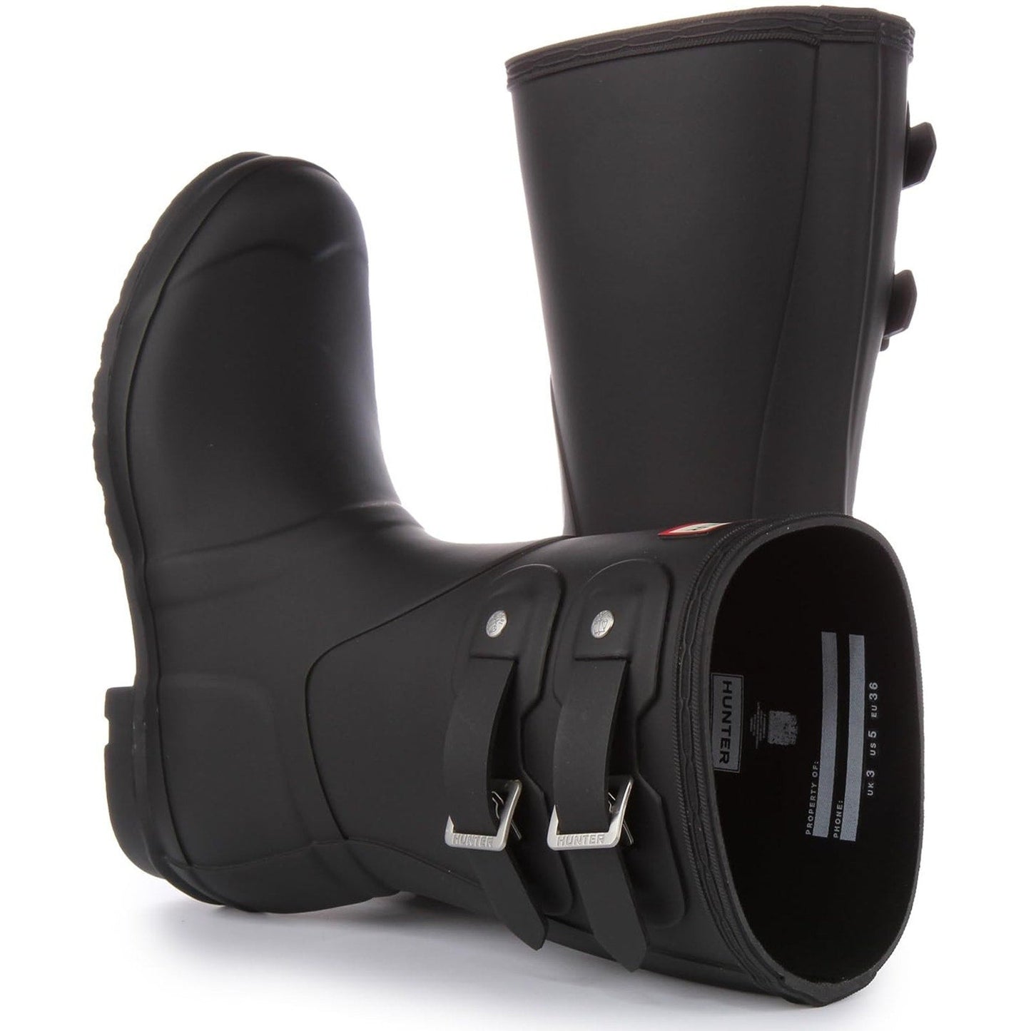 Hunter Short Multi Original Short Rubber Welly Womens Boots Black US 10 HUNTER