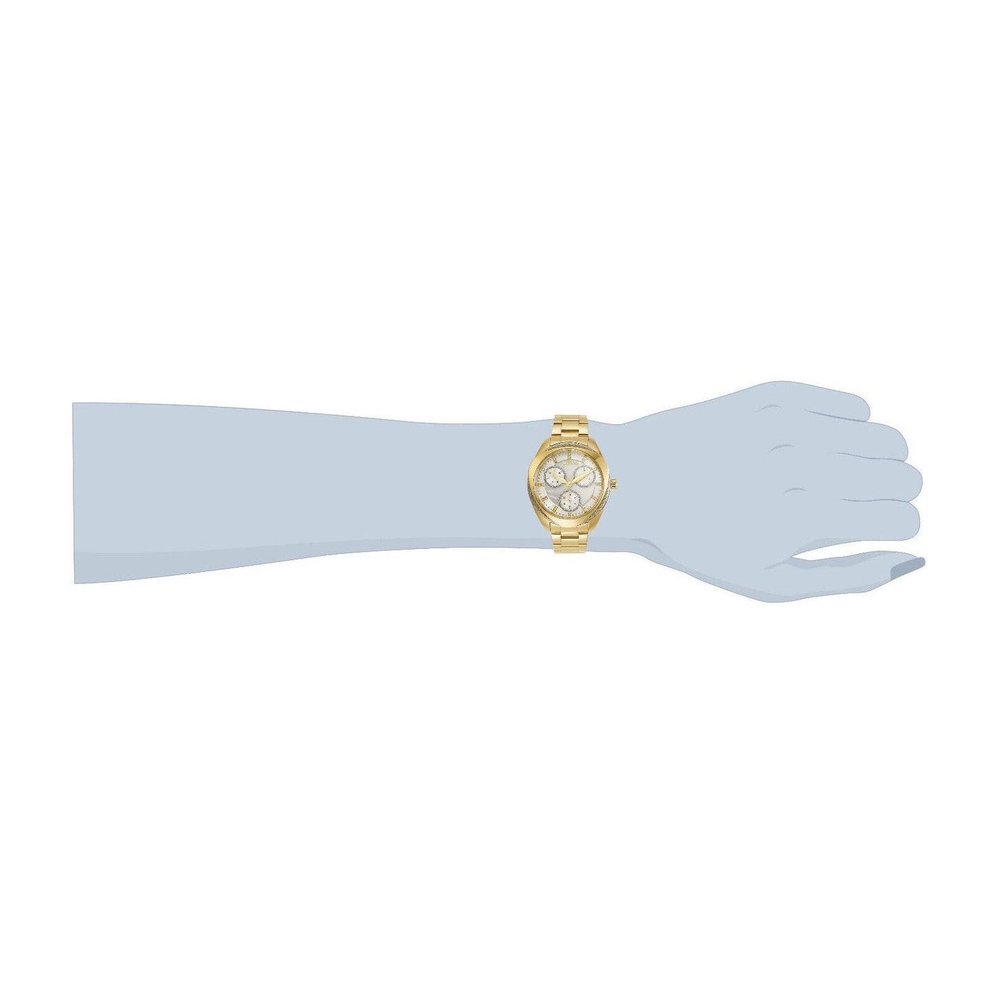 Invicta Bolt Women's Watch 34mm Quartz Mother of Pearl Dial Gold Tone 100m Invicta