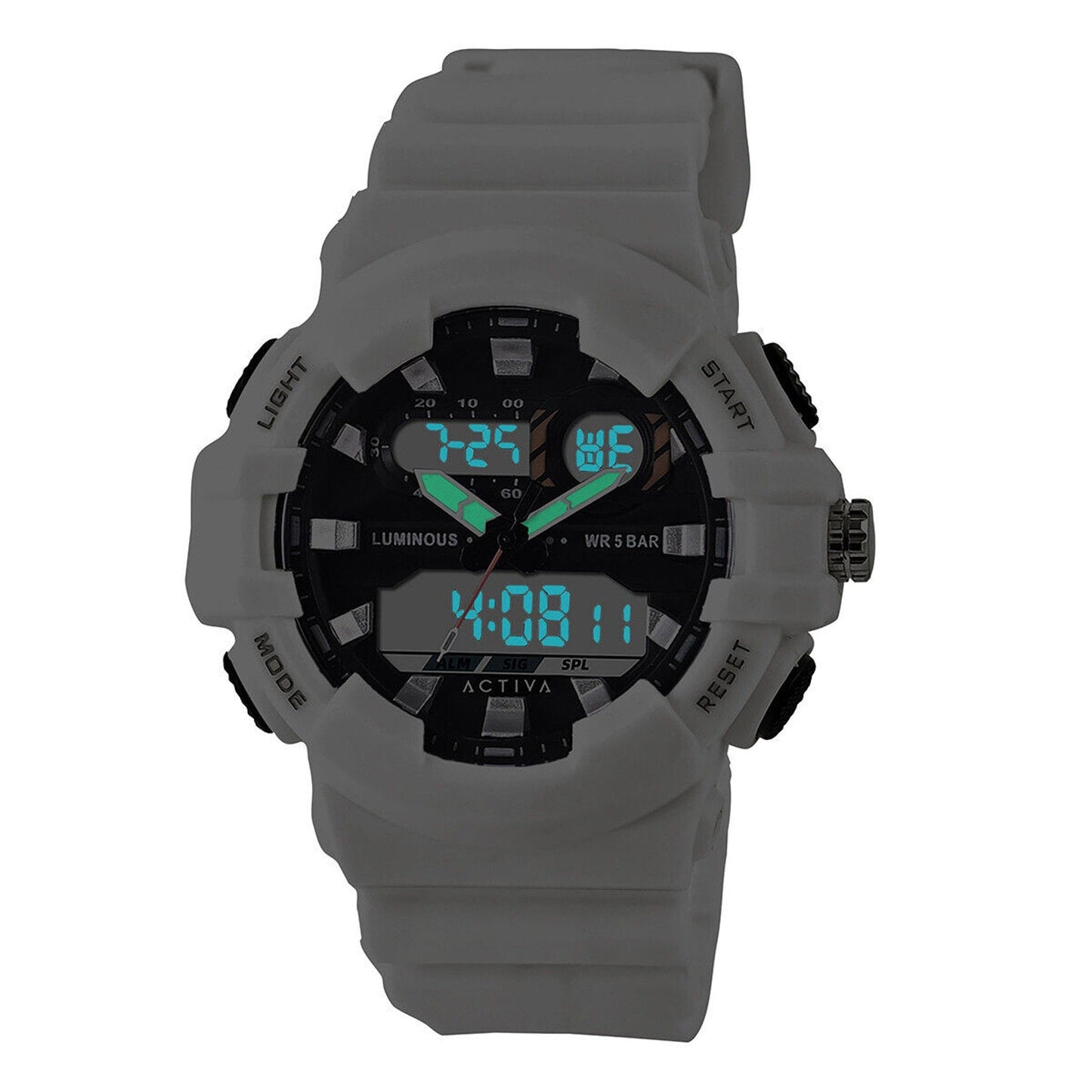 Activa Pixel X Invicta Digital Men's Watch Luminous ,Light analog - 50mm. White Invicta