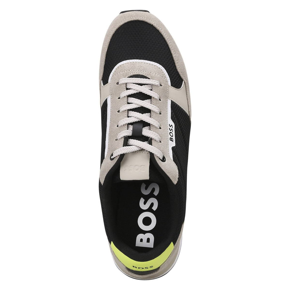 BOSS Kai Retro Style Low Profile Men's Sneaker, Black/Oat, Size 7 M