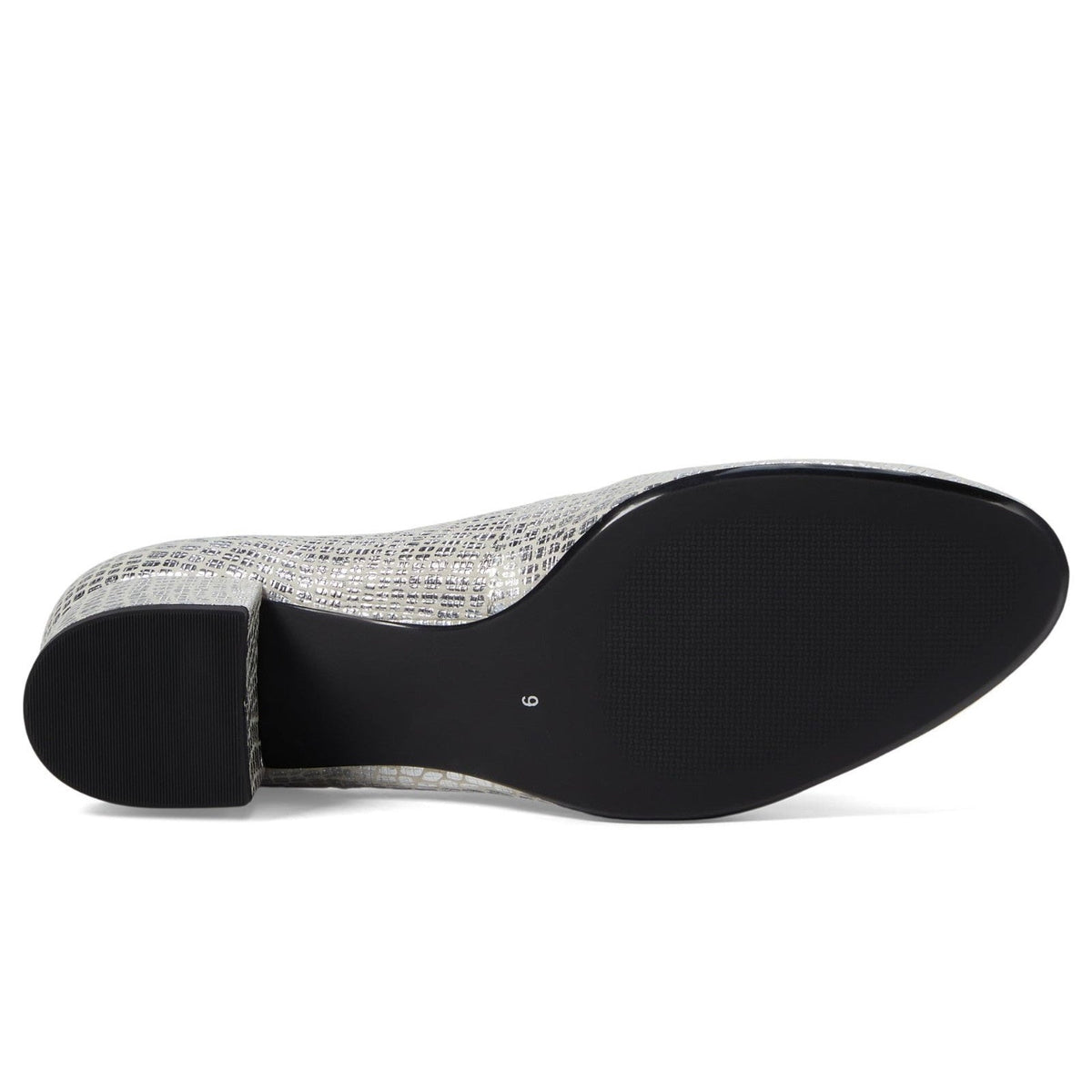 Marc Joseph New York Broad Street Women's Pump Metallic Silver Gator 9 M