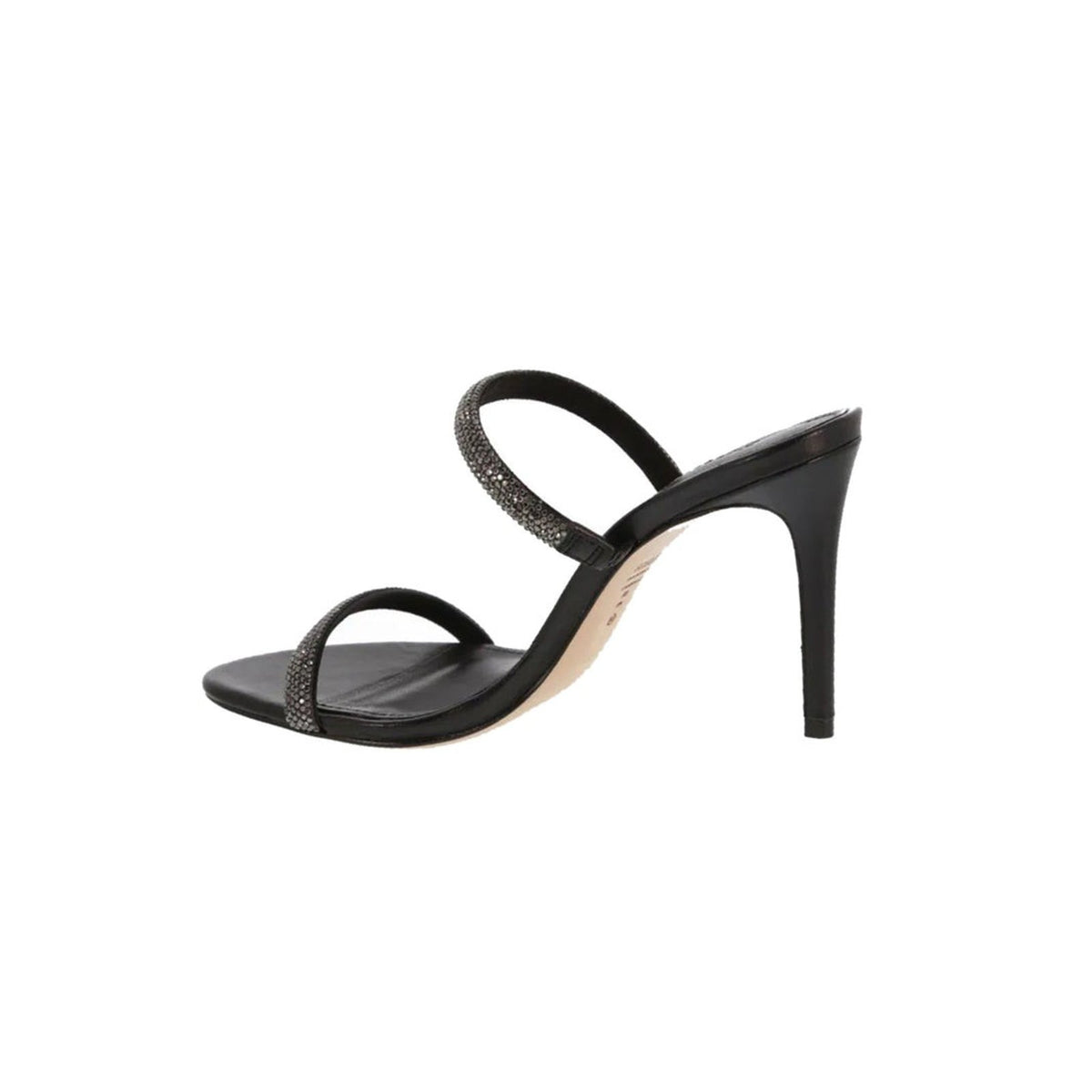 Schutz Taliah Glam Women's Sandals Crystal Black Leather Size 8.5