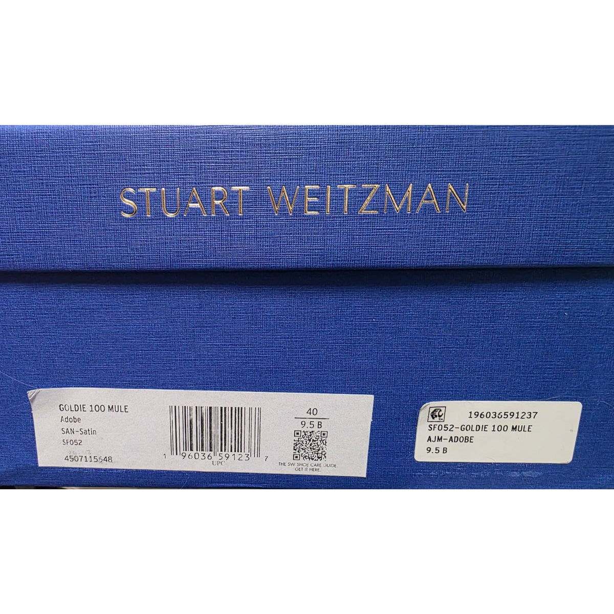 Stuart Weitzman Goldie 100 Women Mule Adobe Satin Heels Pearl Pointed Toe Beige Satin Size 9.5