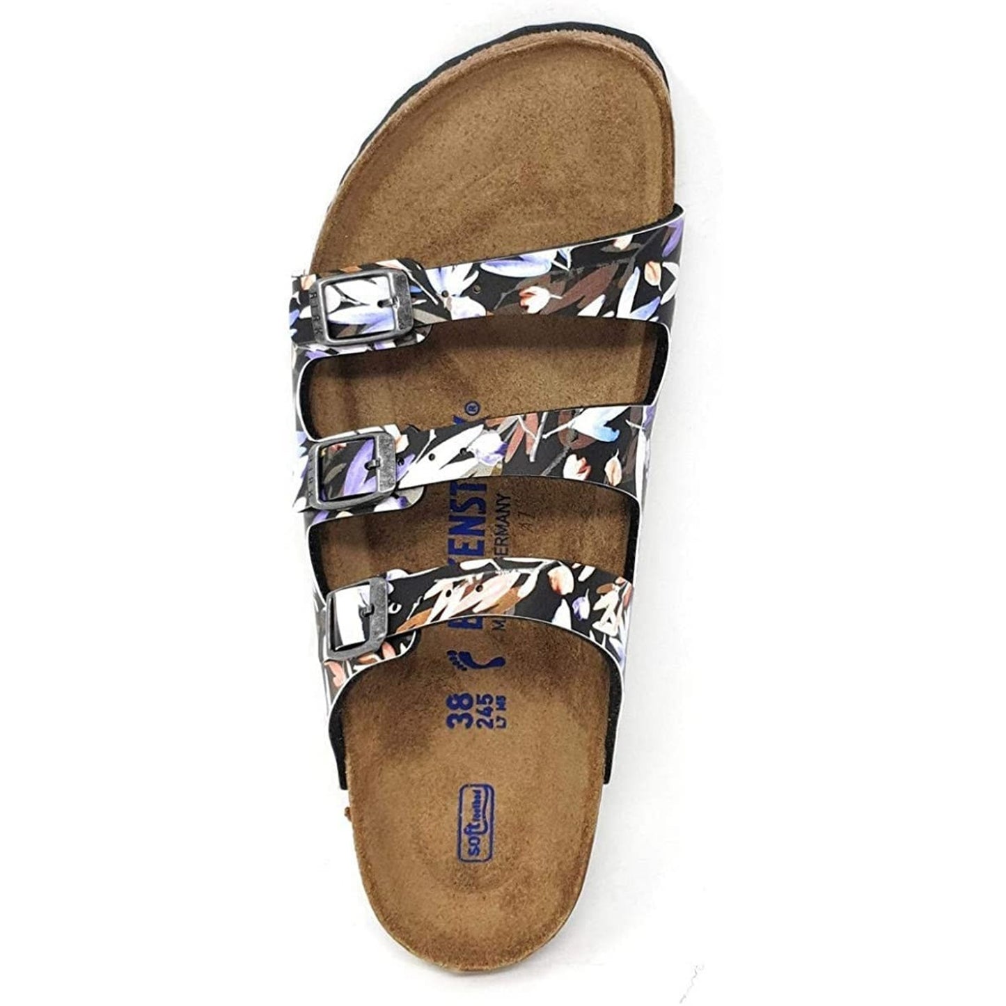 Birkenstock Women's Florida Fresh Floral Fades Black SFB 8-8.5 Us EU 39 Narrow