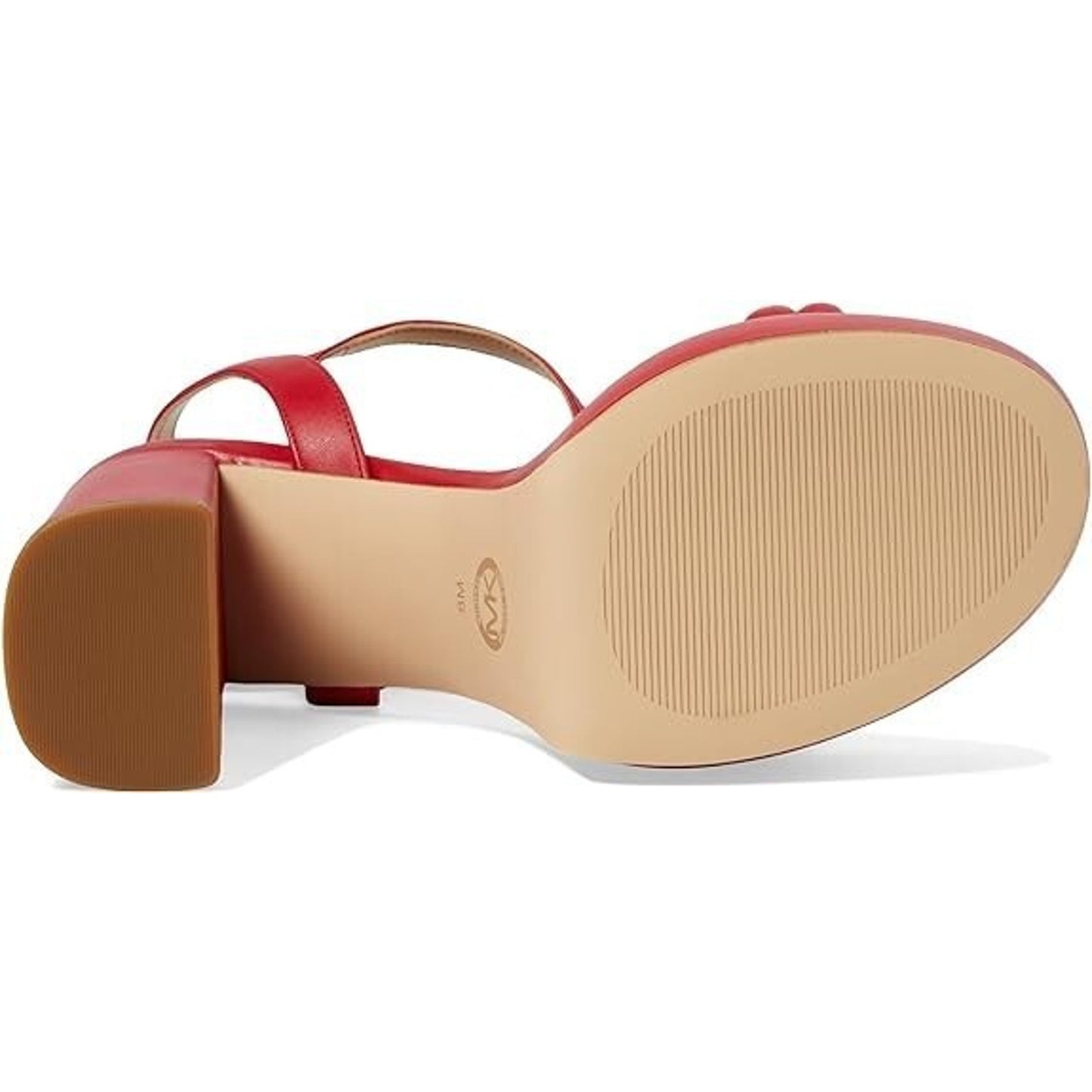 Michael Kors Laci Platform Sandals Crimson Red Leather Women's Size 8 M Heels