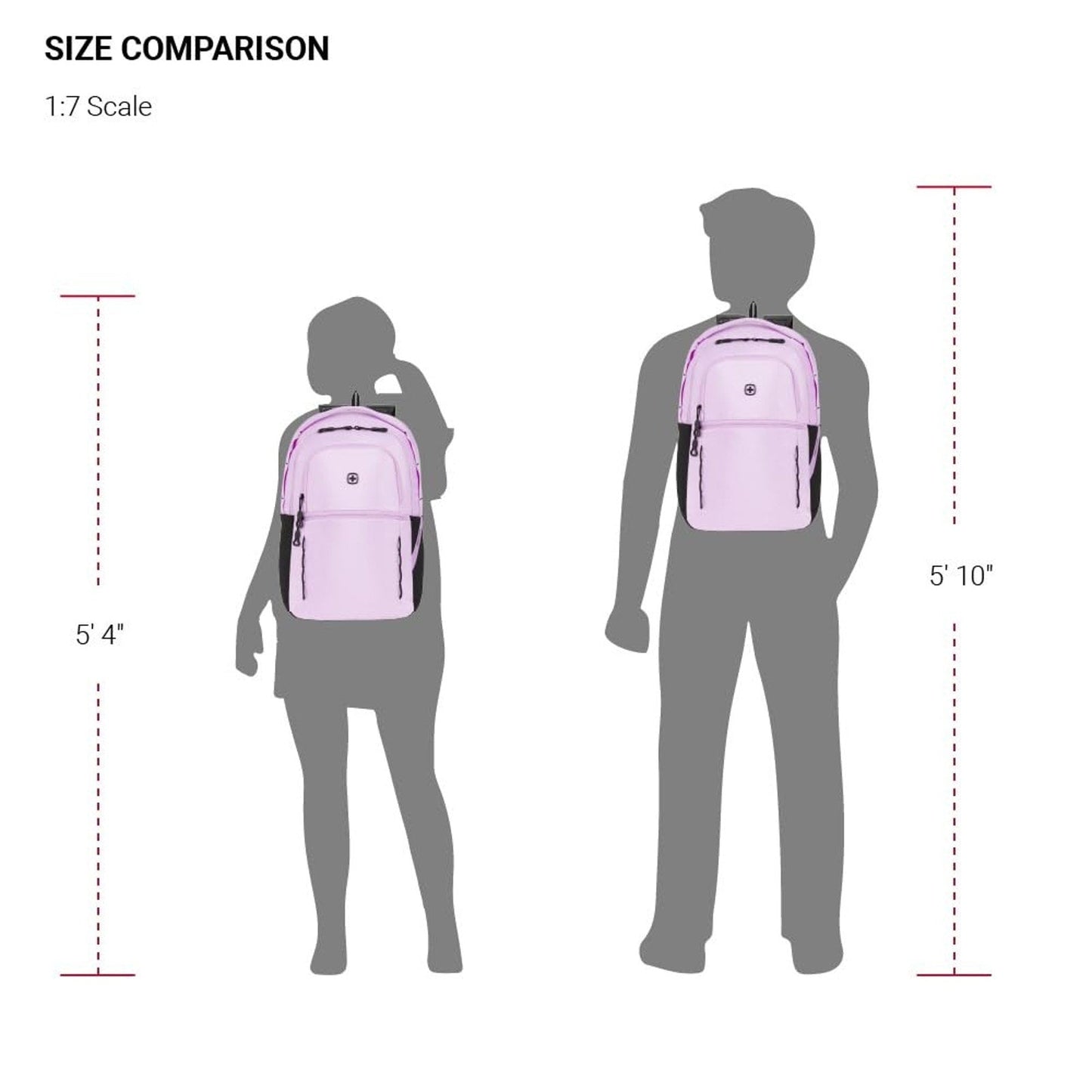 SwissGear Versa Laptop Backpack, Pastel Lilac, 18.25"x12.5"x6.25" SWISSGEAR
