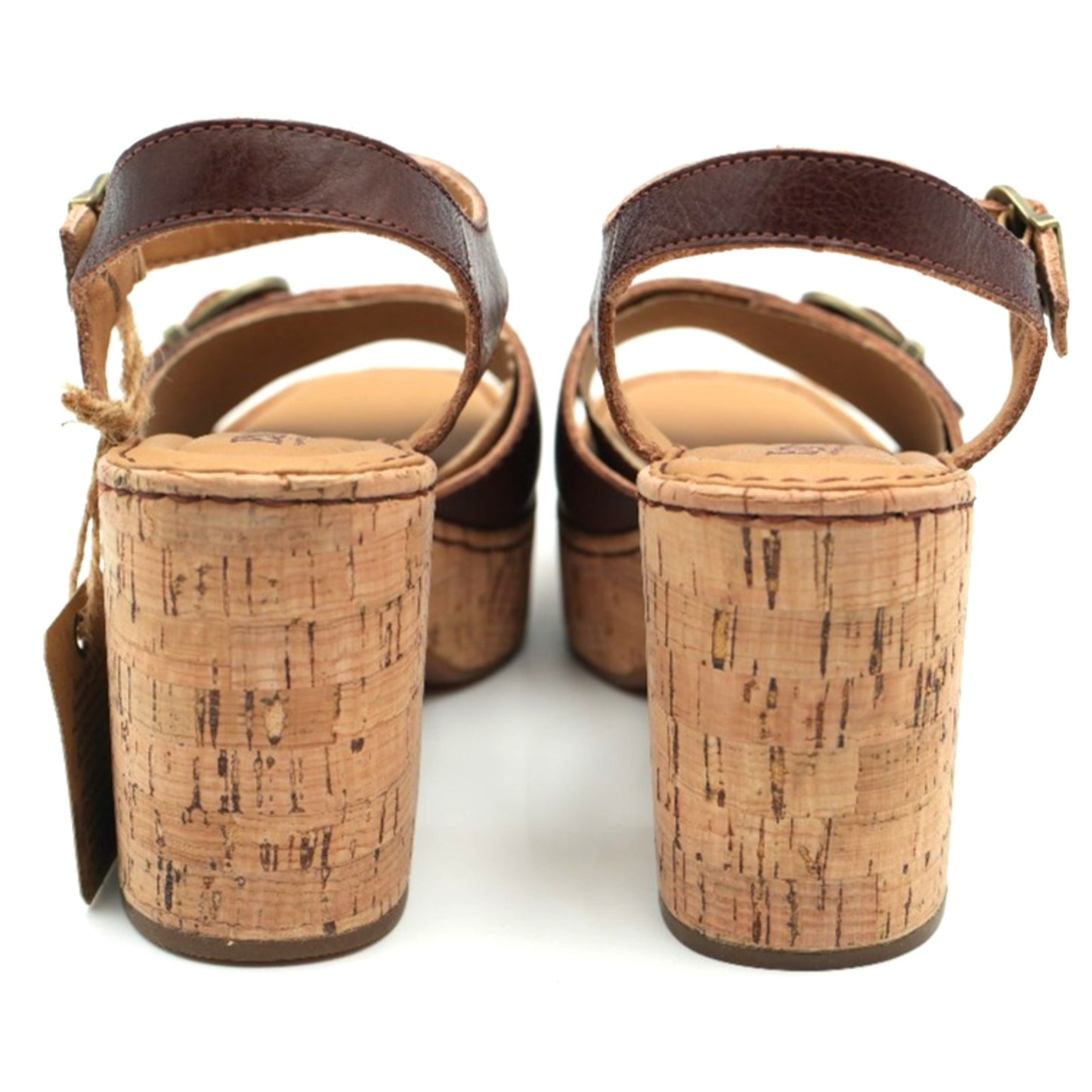 Born Browyn Chunky Platform Sandals w/ Buckle Brown Leather size 8 M