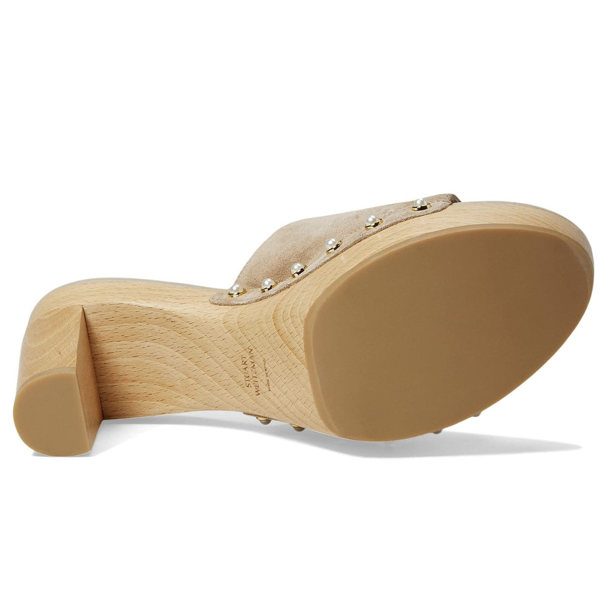Stuart Weitzman Pearl Clog 85 Sandal Latte High heel Suede 10 B