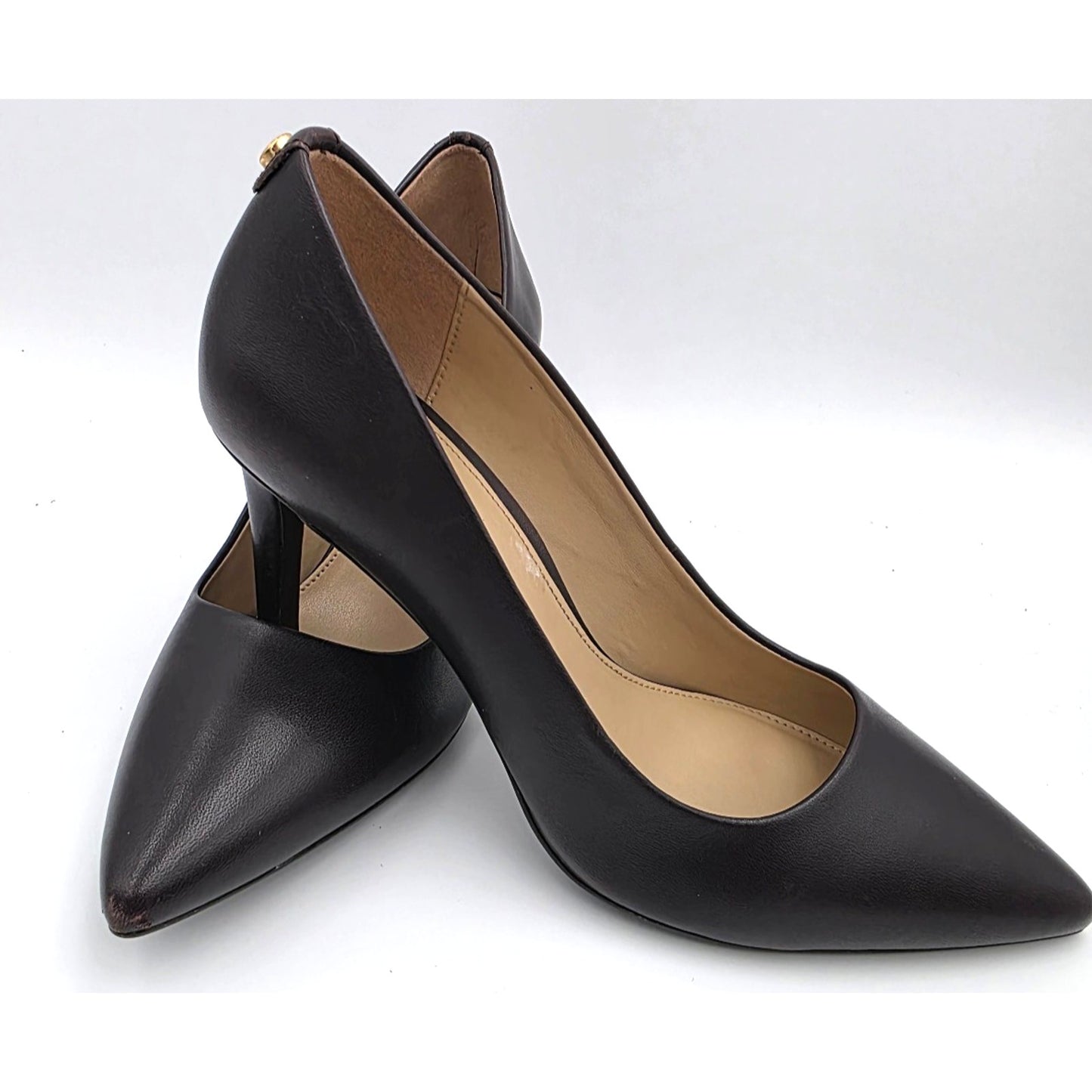 Michael Kors Womens Dorothy Leather Pointed Toe Classic PUMPS Brown Size 7.5 M