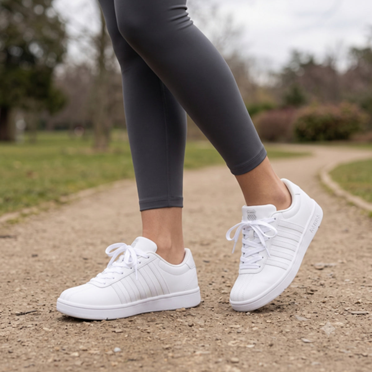 K-Swiss Women's Court Sneaker Lightweight Synthetic White Leather Size 8
