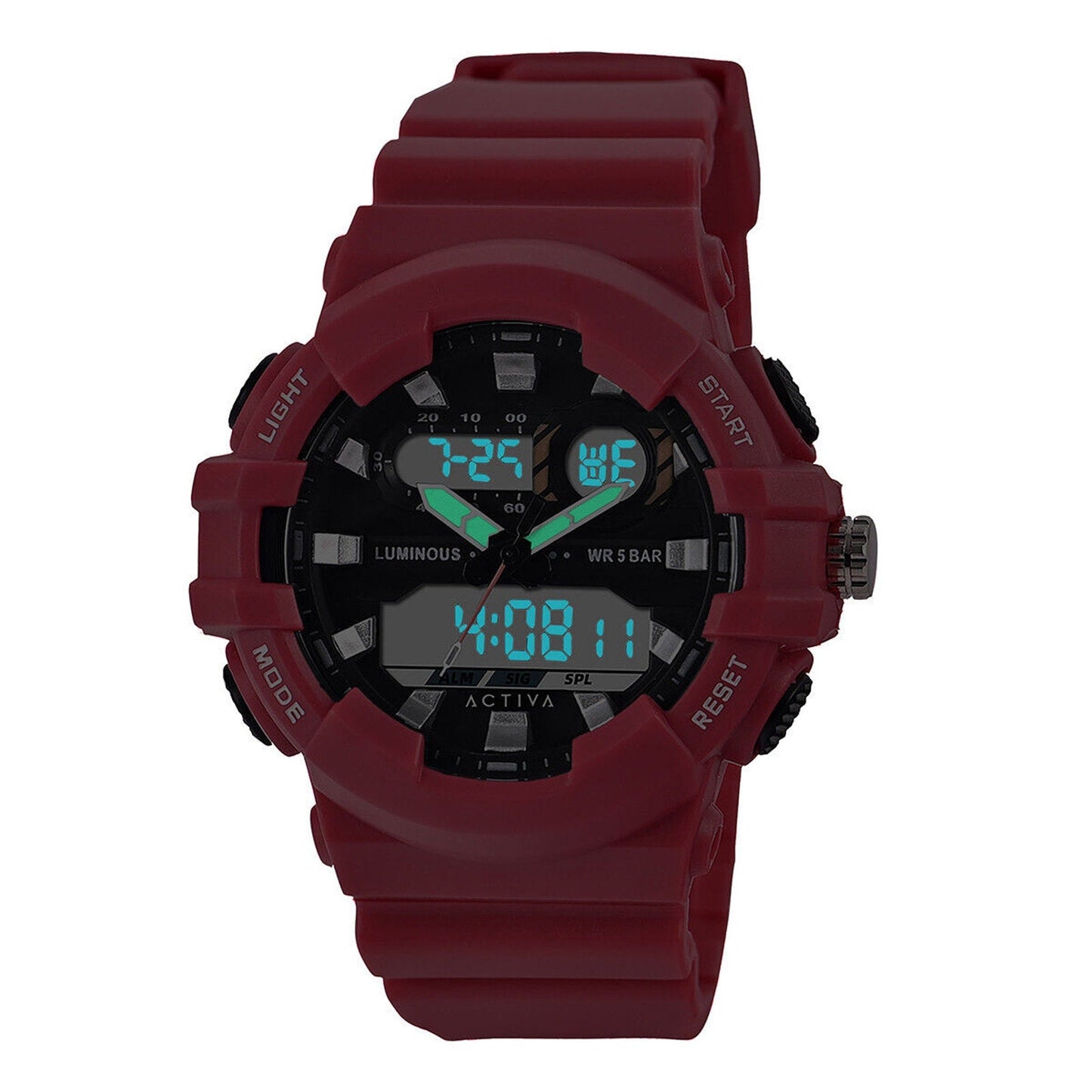 Activa Pixel X Invicta Digital Men's Watch Luminous ,Light analog - 50mm. RED Invicta