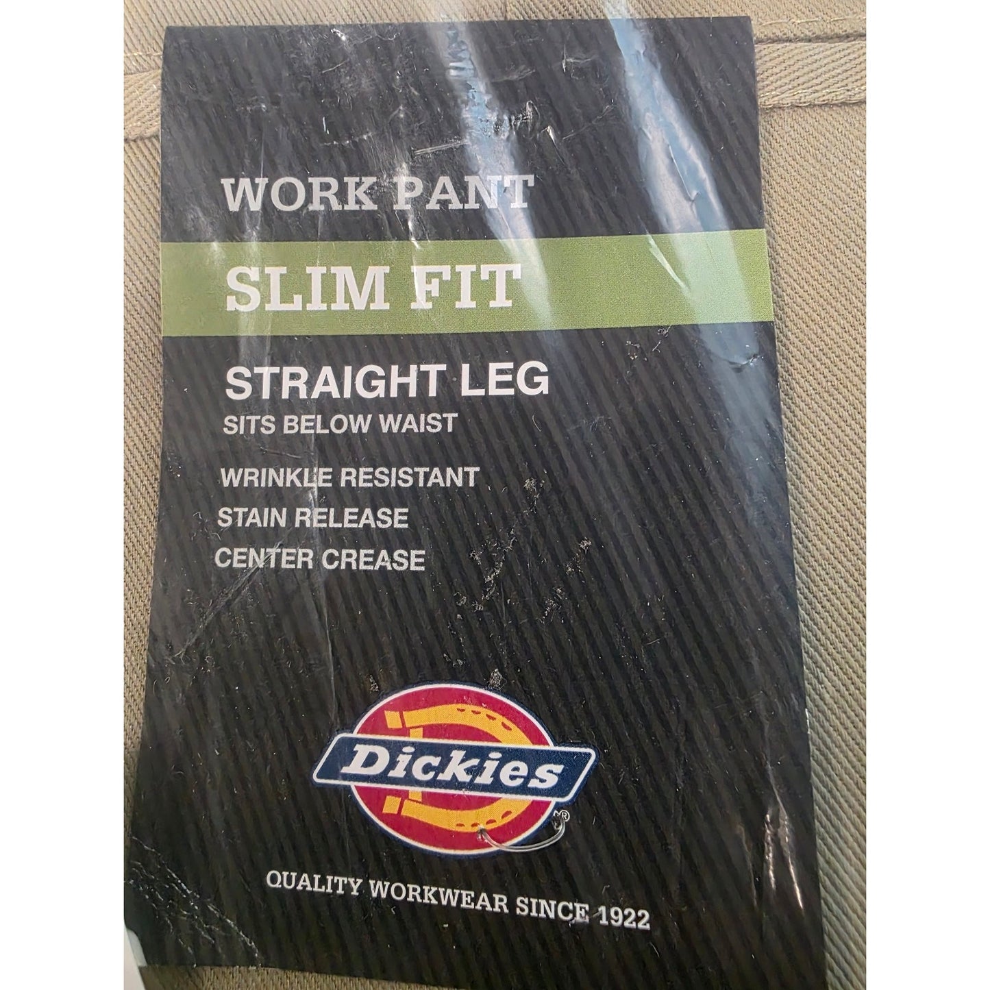 Dickies Slim Fit Straight Leg Work Pant 34W x 34L Khaki Slim Fit