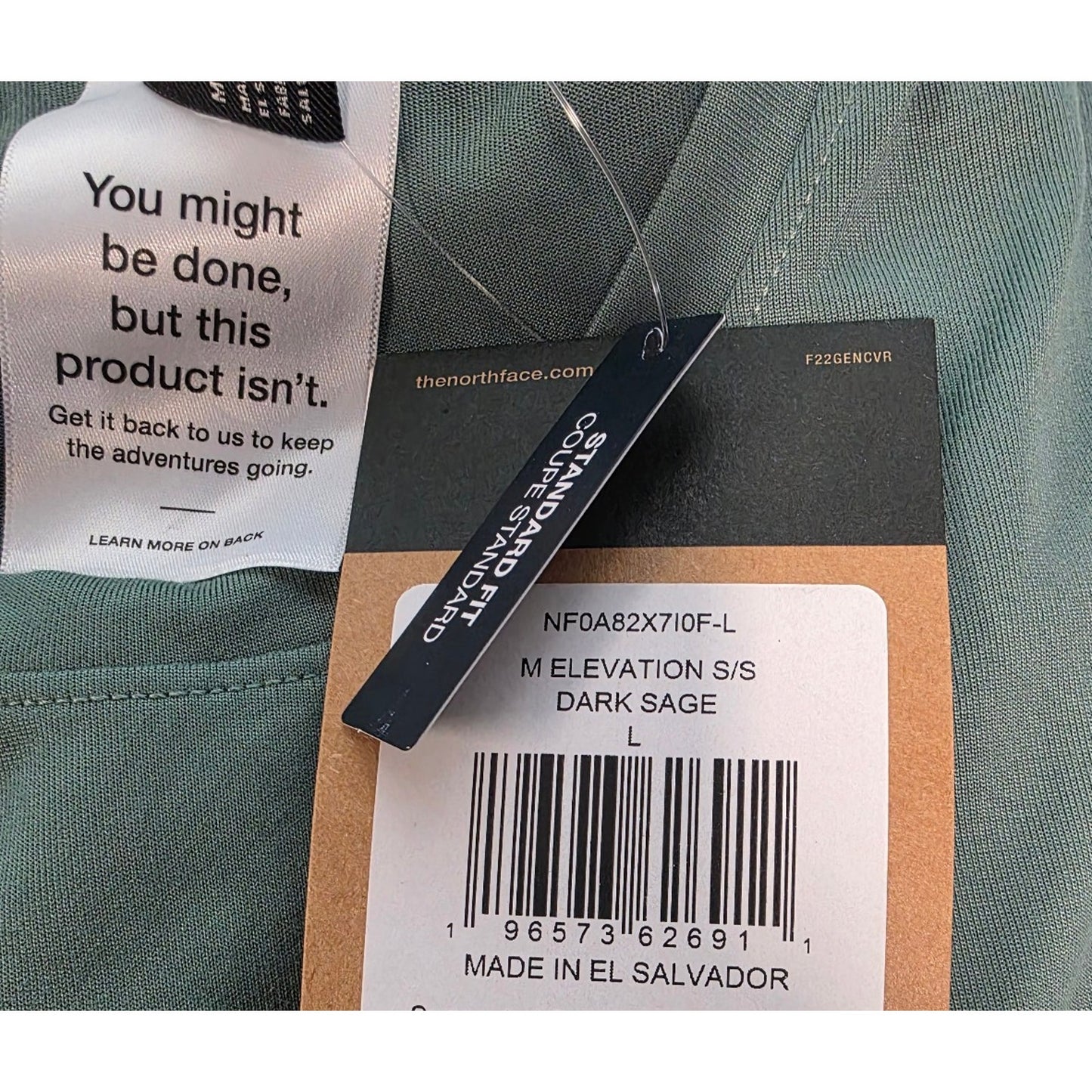 THE NORTH FACE Men's Elevation Short Sleeve Shirt, Dark Sage, Large