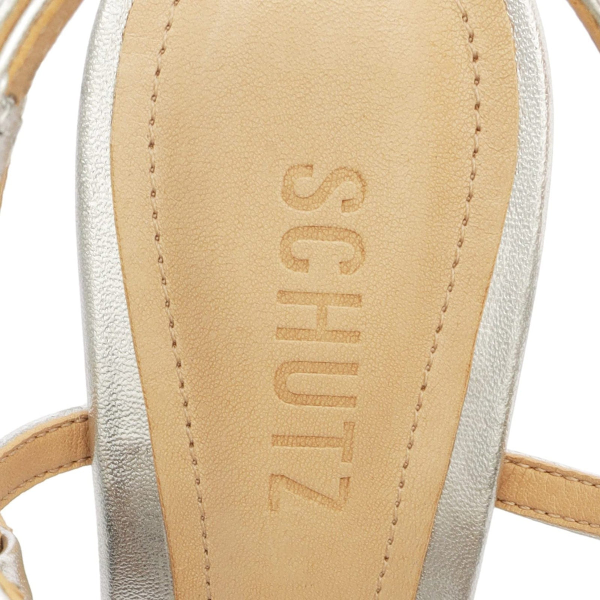 Schutz Aisha Women's Strappy Heel Sandals Cristal Prata Silver Clear Glitter 8.5