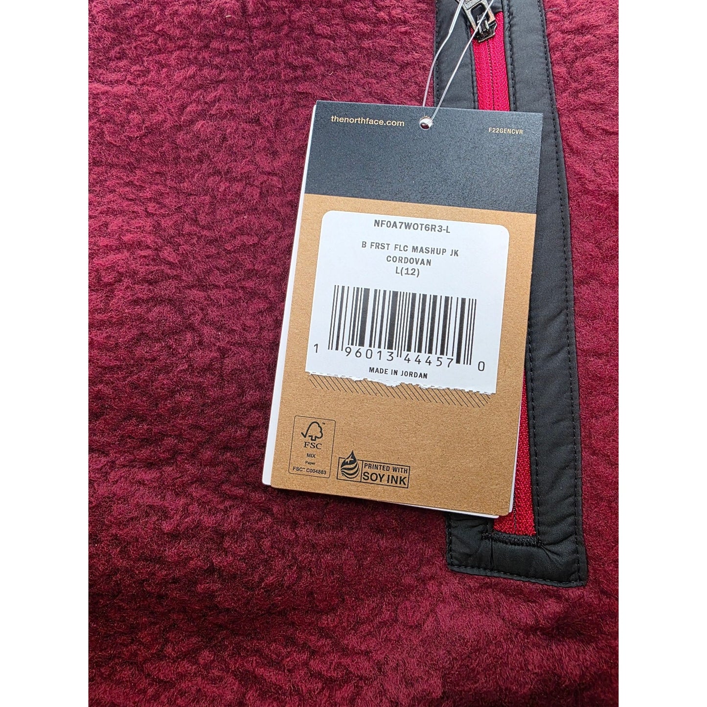 The North Face Boys Forrest Full Zip Fleece Mashup Jacket Cordovan Medium 10