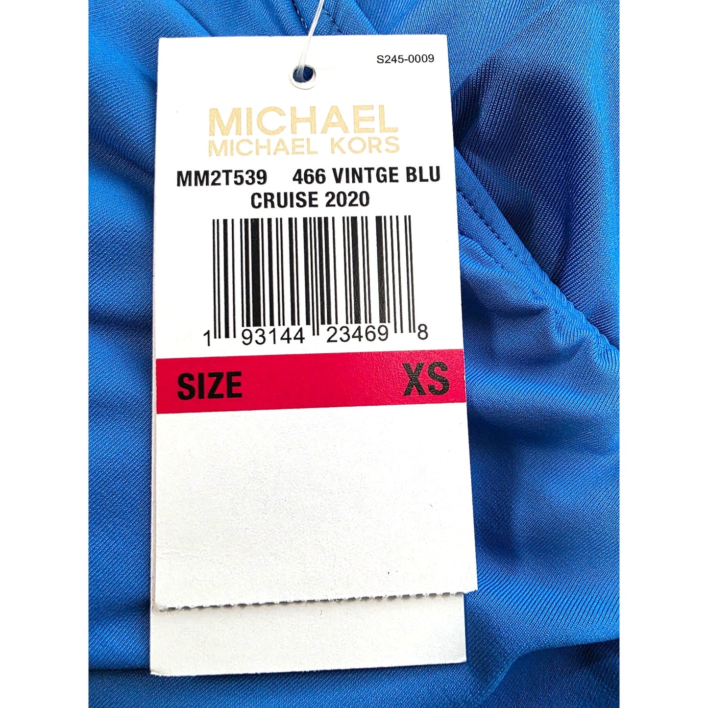 Michael Kors Womens Solid Logo Chain Tankini Twist Top Blue Size X-Small