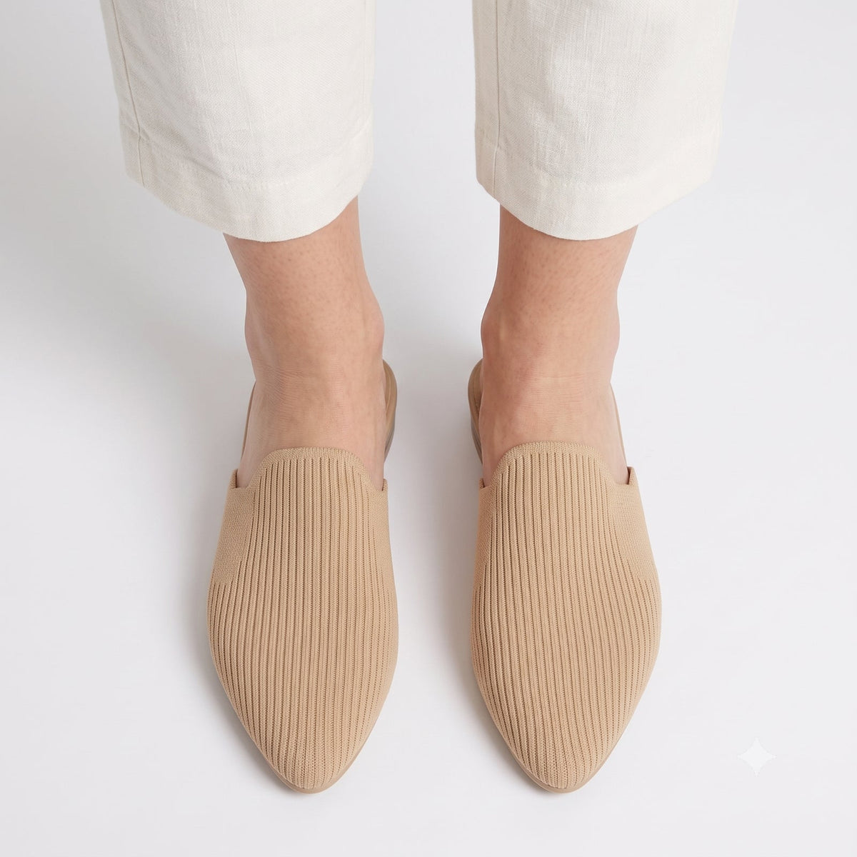 Splendid Womens Mule Brown Slip On Casual Stretch Knit Padded Footbed Size 9
