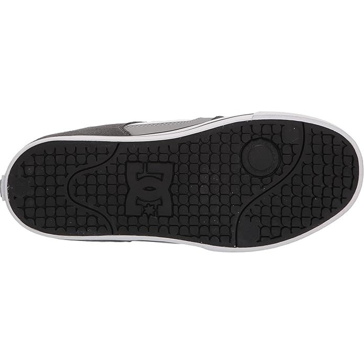 DC Men's Pure Casual Low Top Skate Shoe, Grey/Grey/White, 11.5 M
