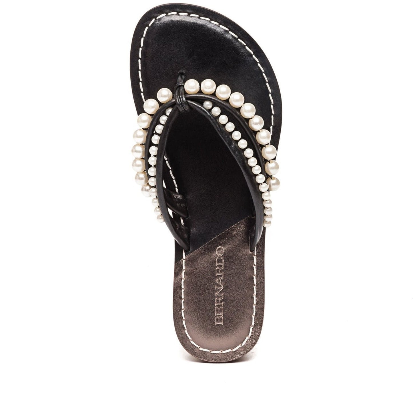 Bernardo Miami Pearl Womens Sandal Size 8 M Black Graphite Antique Calf Leather