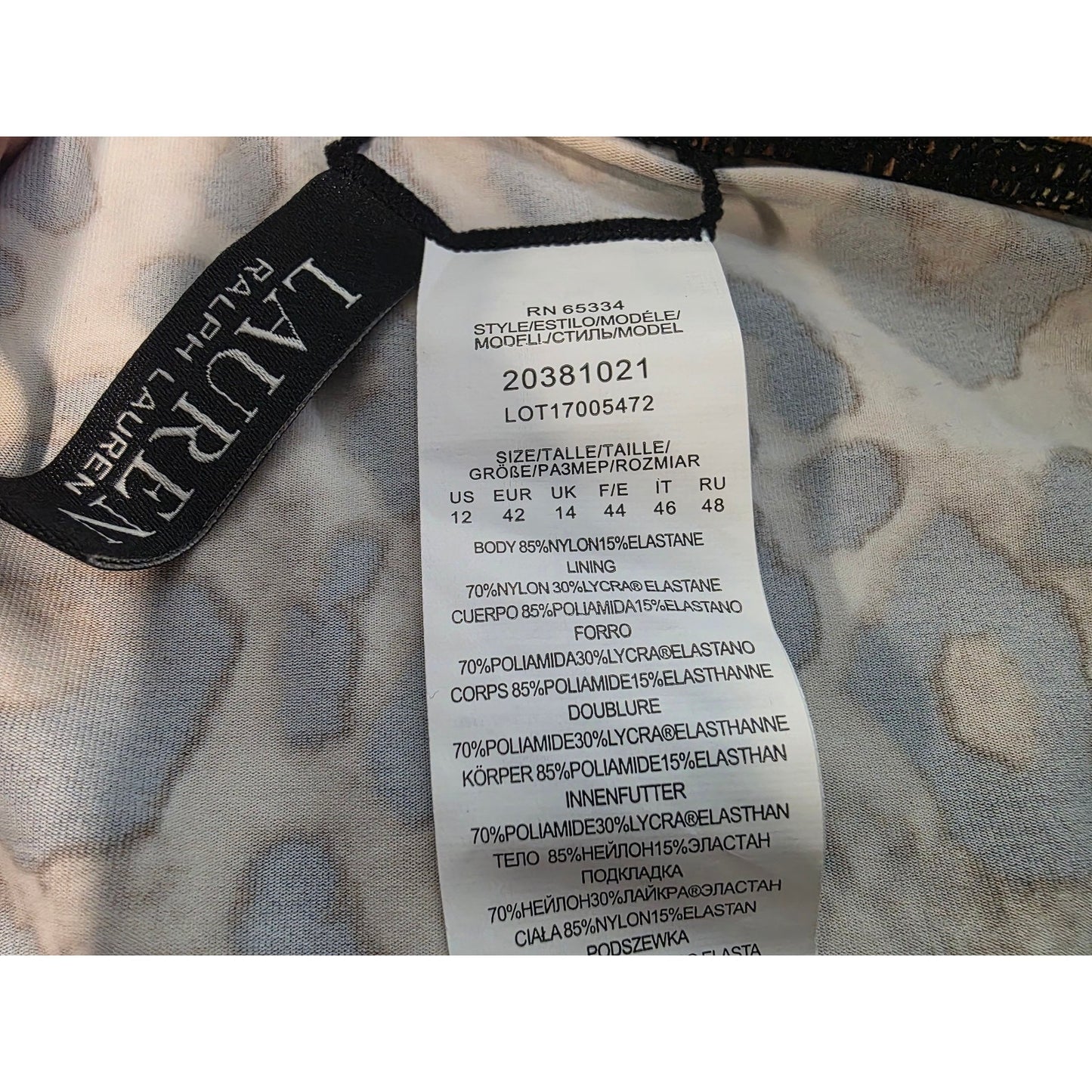 Ralph Lauren Womens Tummy Control Twist Tube Tankini Swimsuit Top Leopard , 12