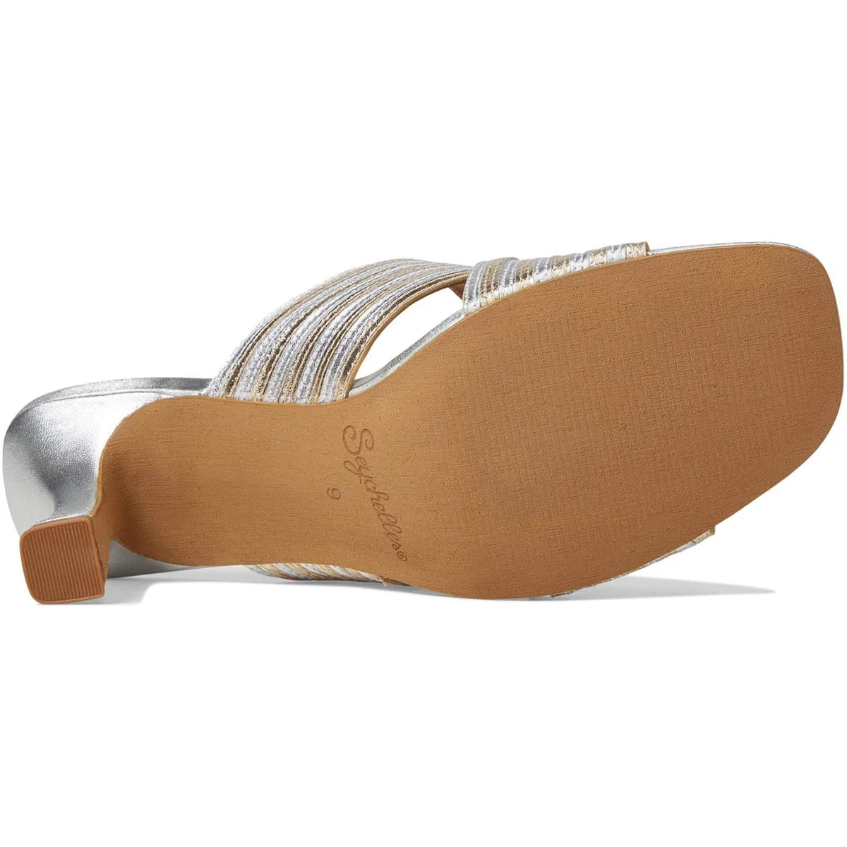 seychelles fleet Women's sandal heel metallic platinum Size 10 M