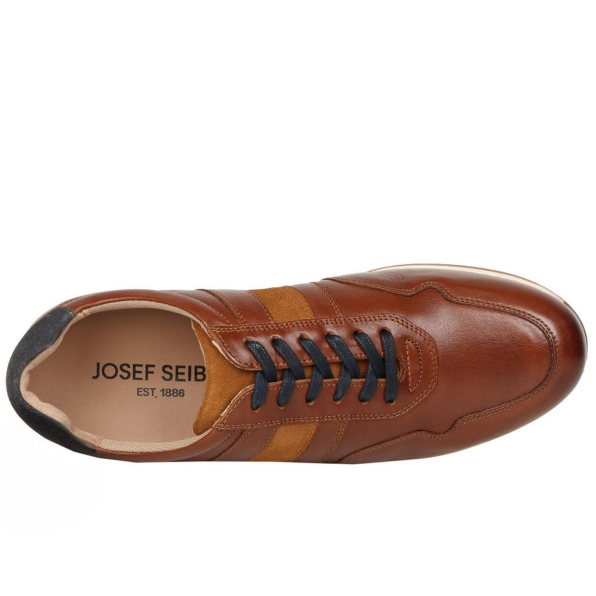 Josef Seibel Colby 02 Men’s Casual Shoes Cognac-Kombi Lace-Up Leather Size 12 M