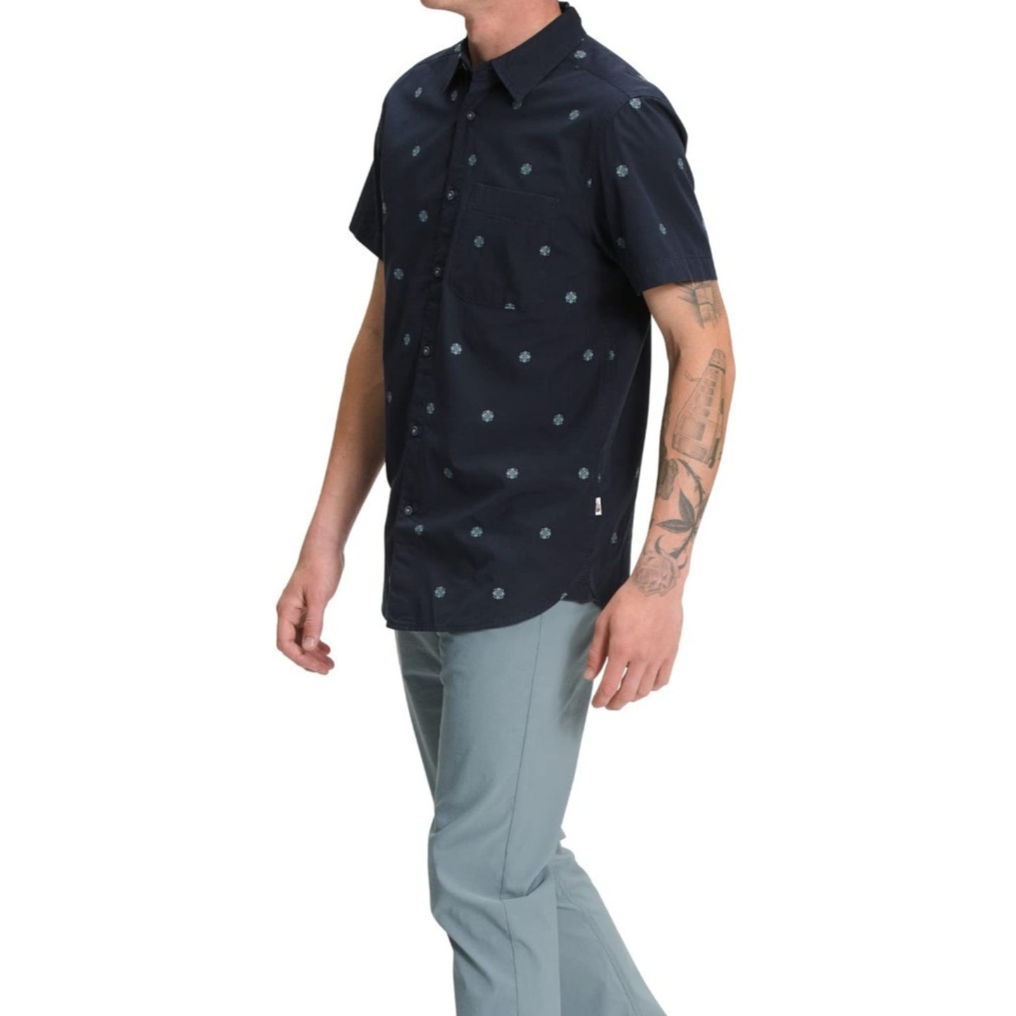 THE NORTH FACE Men's Baytrail Floral Jacquard Button-Down Short-Sleeve Shirt XXL