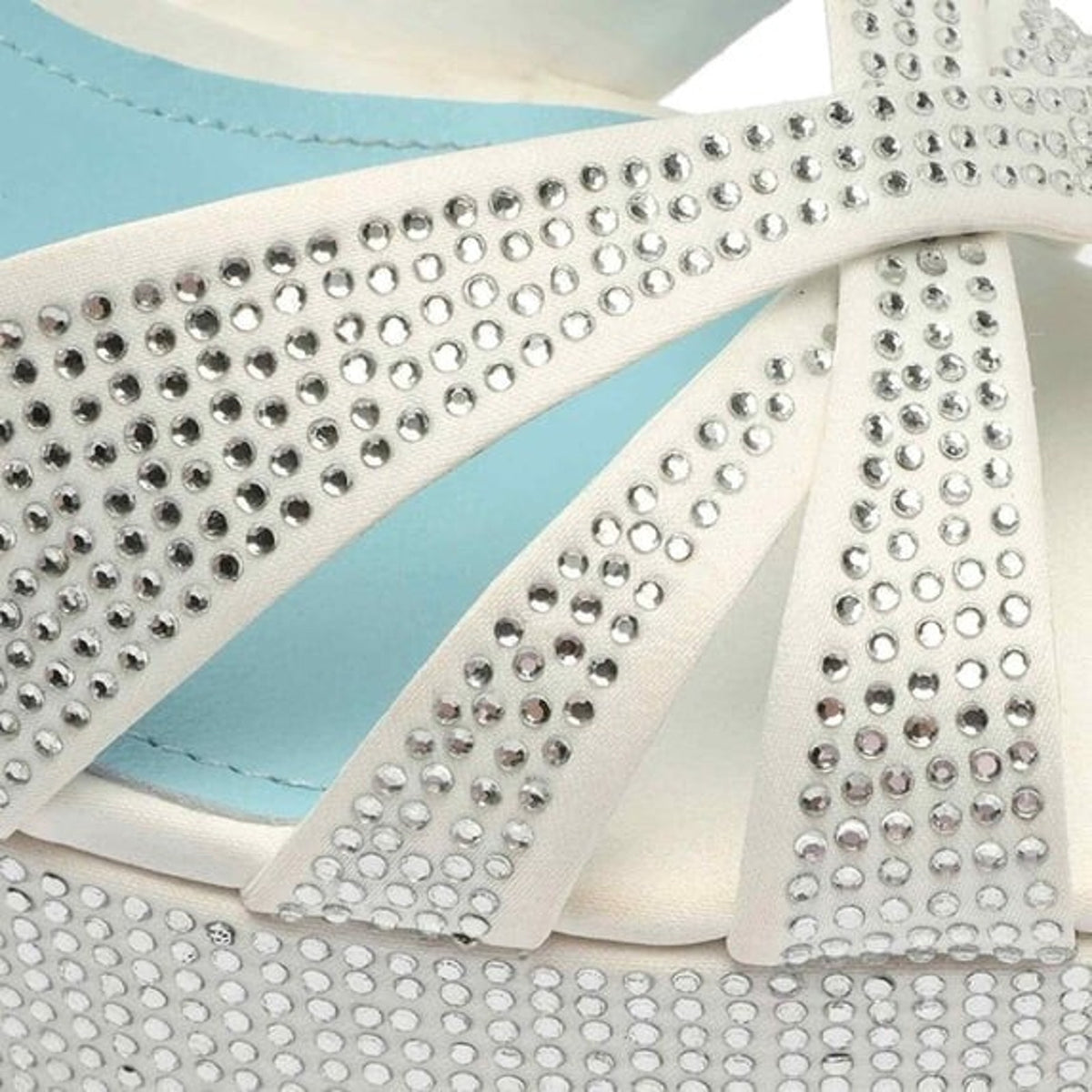 Schutz Keefa Crystal White Ankle Strap Open Toe Block Heel Platform Sandals 8.5M