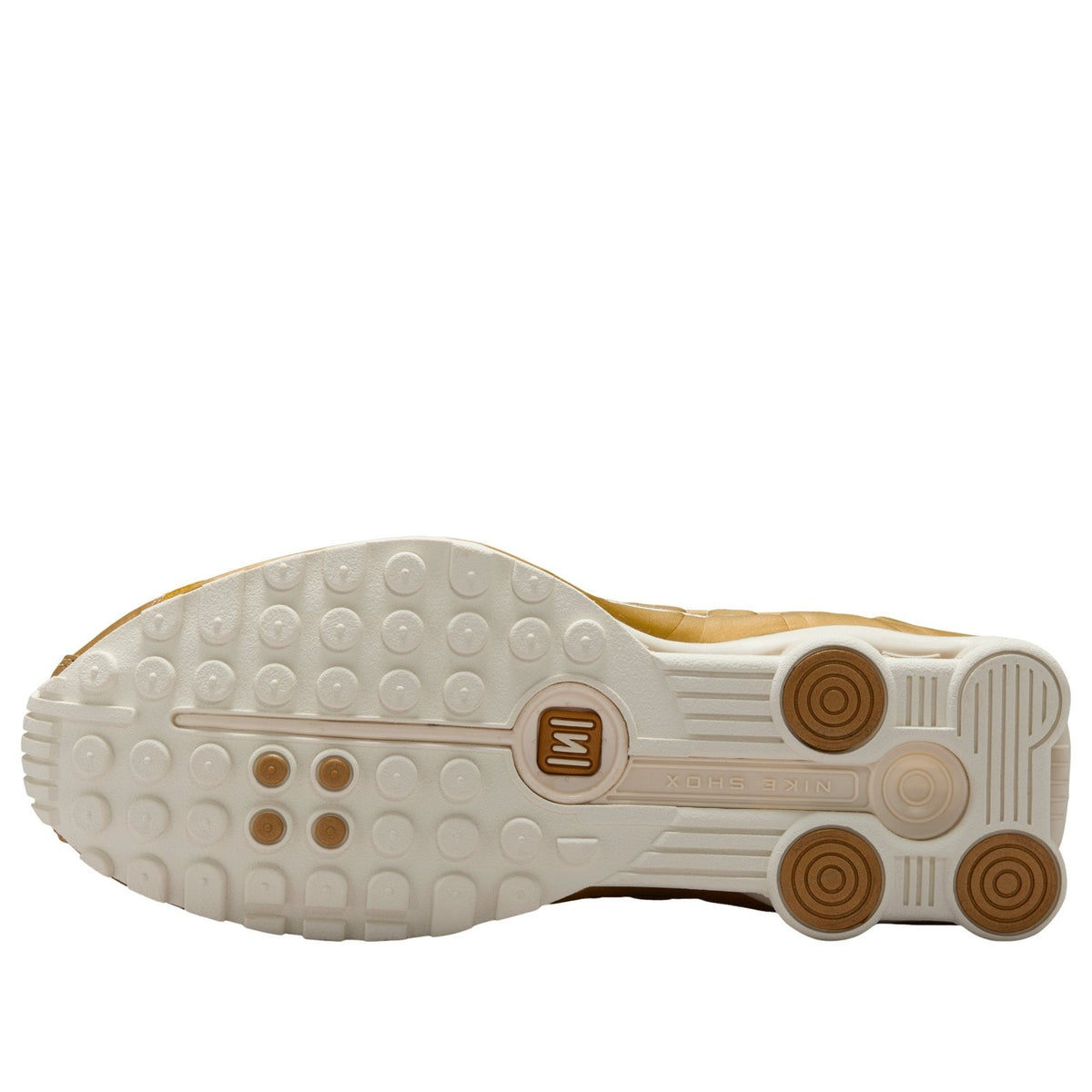 Nike Shox R4 Women’s Low Top Lace-Up Sneakers Metallic Gold AR3565-010 Size 9 M