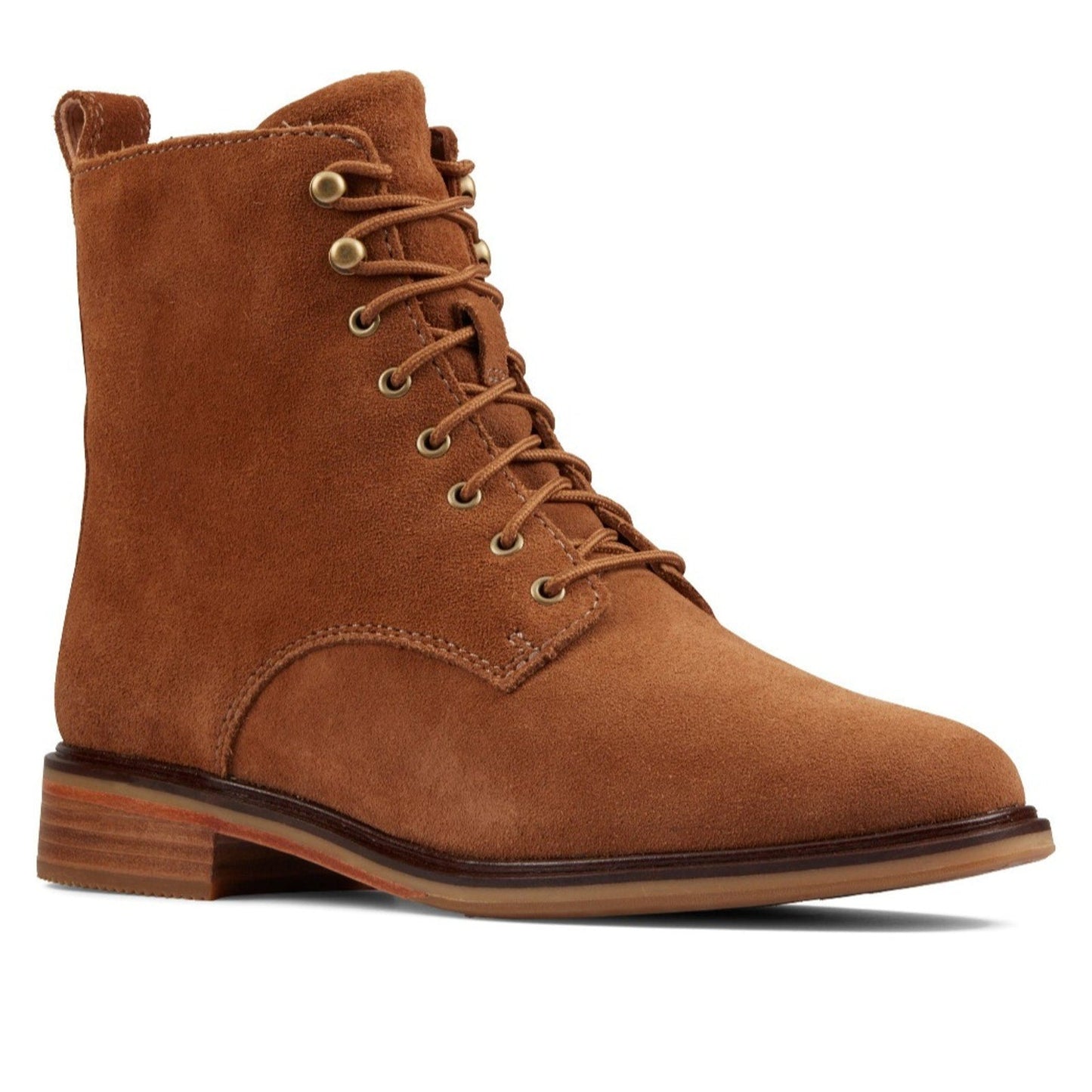 Clarks Clarkdale Brown Suede Lace up super soft Faux Fur Lined boots 8.5 M Clarks