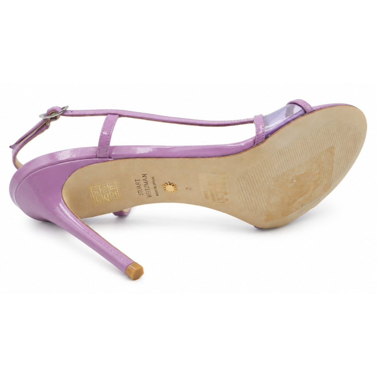Stuart Weitzman Mondrian 100 Women’s Stiletto Sandals Amatista Wisteria Size 8