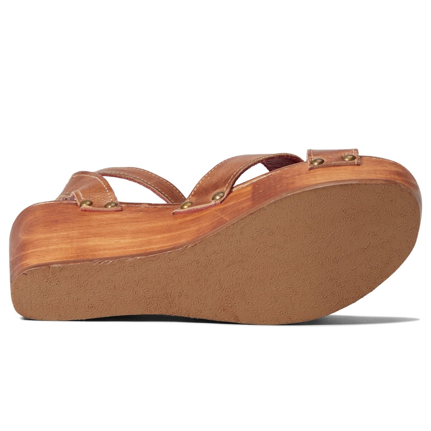 Bed Stu Grettell Platform Wedge Wooden Heel Sandals Tan Rustic -Size 8.5 M