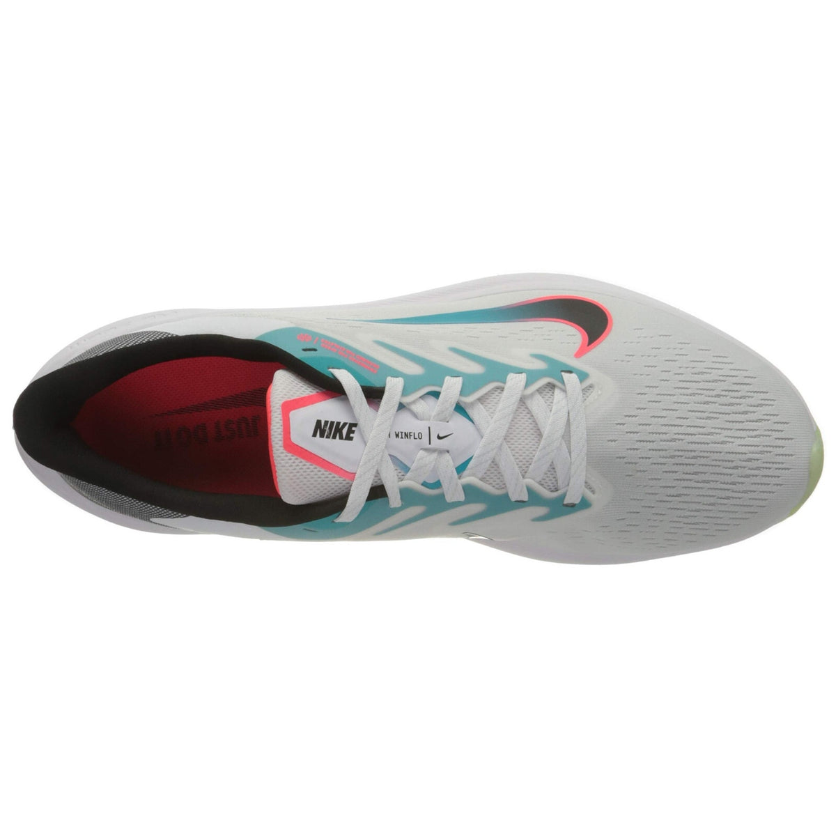 NIKE MENS ZOOM WINFLO 7 RUNNING SHOES White/Black/Flash Crimson Size 9.5