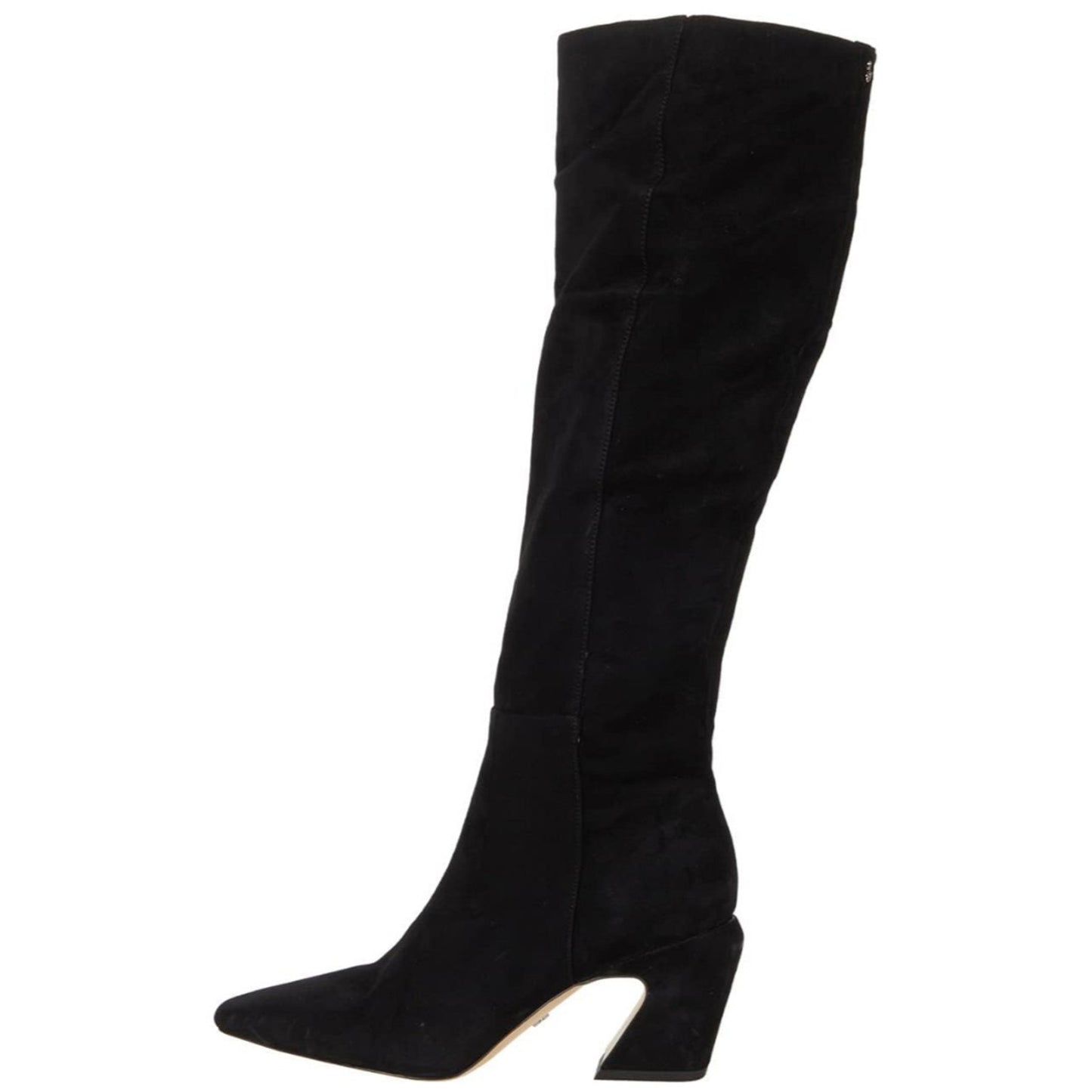 Sam Edelman Sulema Black Block Heel Pointed Toe Suede Knee High Boots 8.5 M