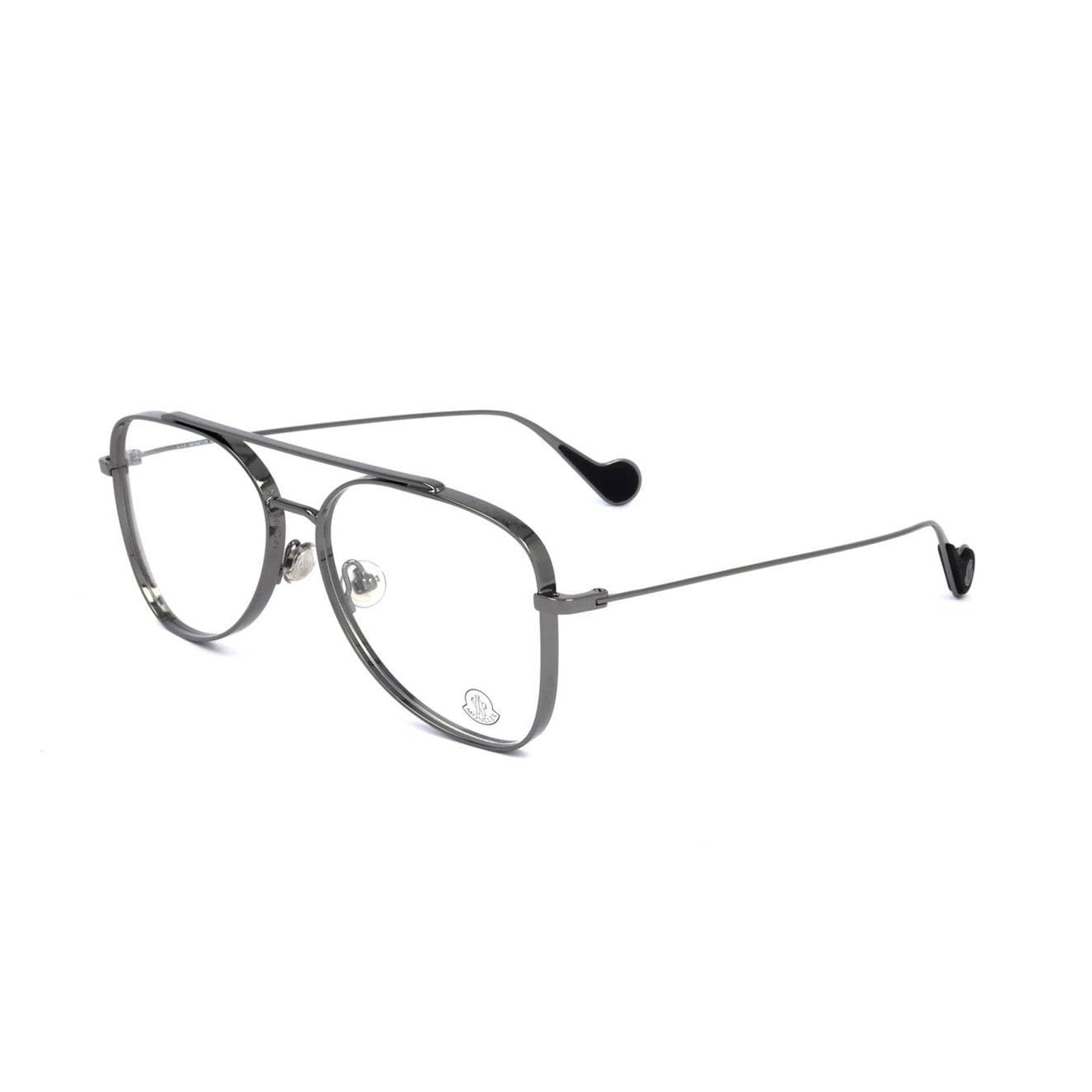 Moncler ML5083 008 Gunmetal Silver Aviator Men Eyeglasses Metal Frame 55-15-150 Moncler