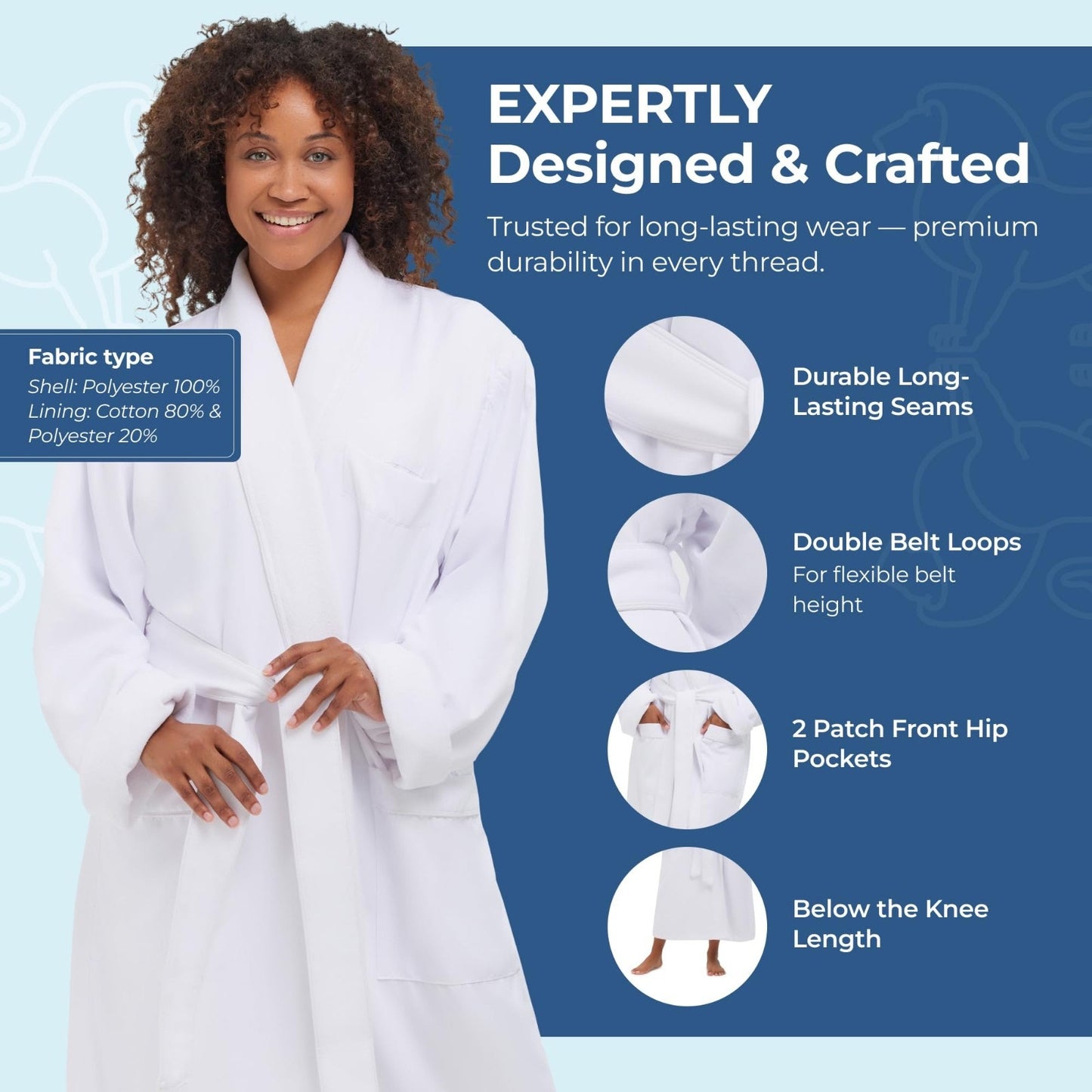 Monarch Cypress Microfiber Shawl Robe Lined In Terry Size X-Large in White