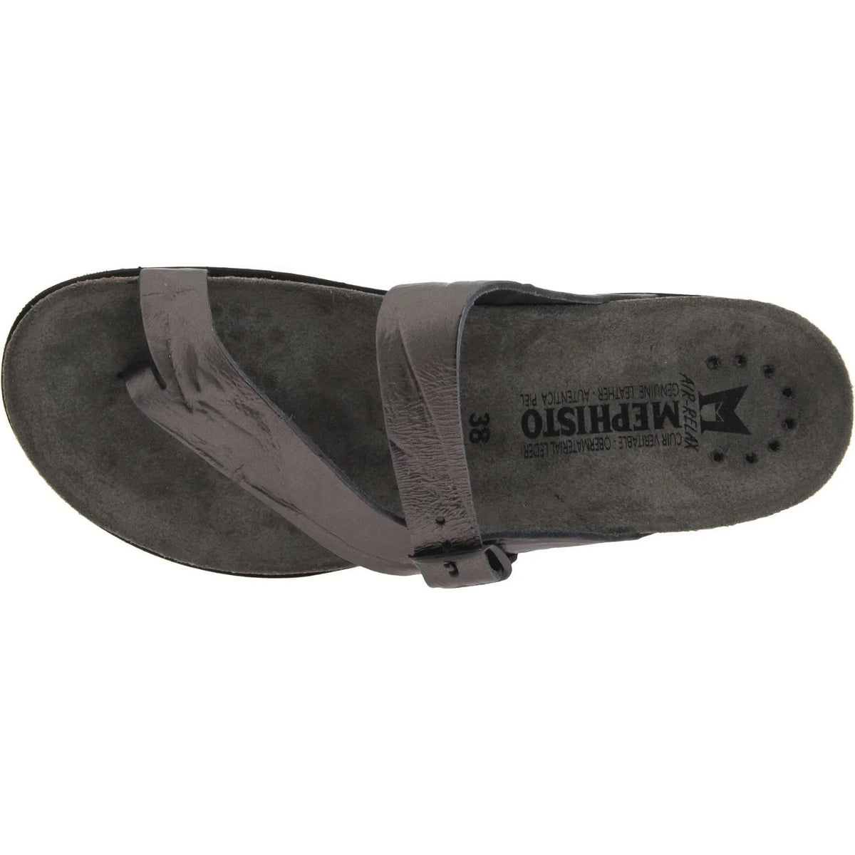 Mephisto Helen Women's Thong Sandals Metallic Silver Leather 10