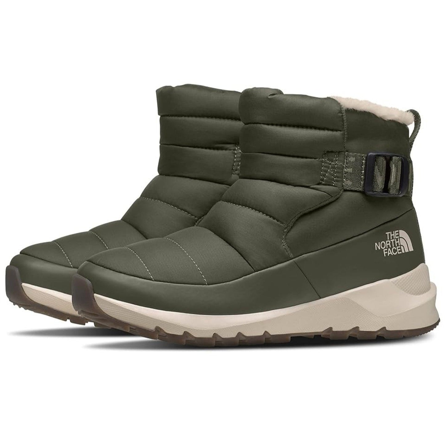 The North Face Womens ThermoBall Pull-On Insulated Boots Taupe White Fur 10 M The North Face