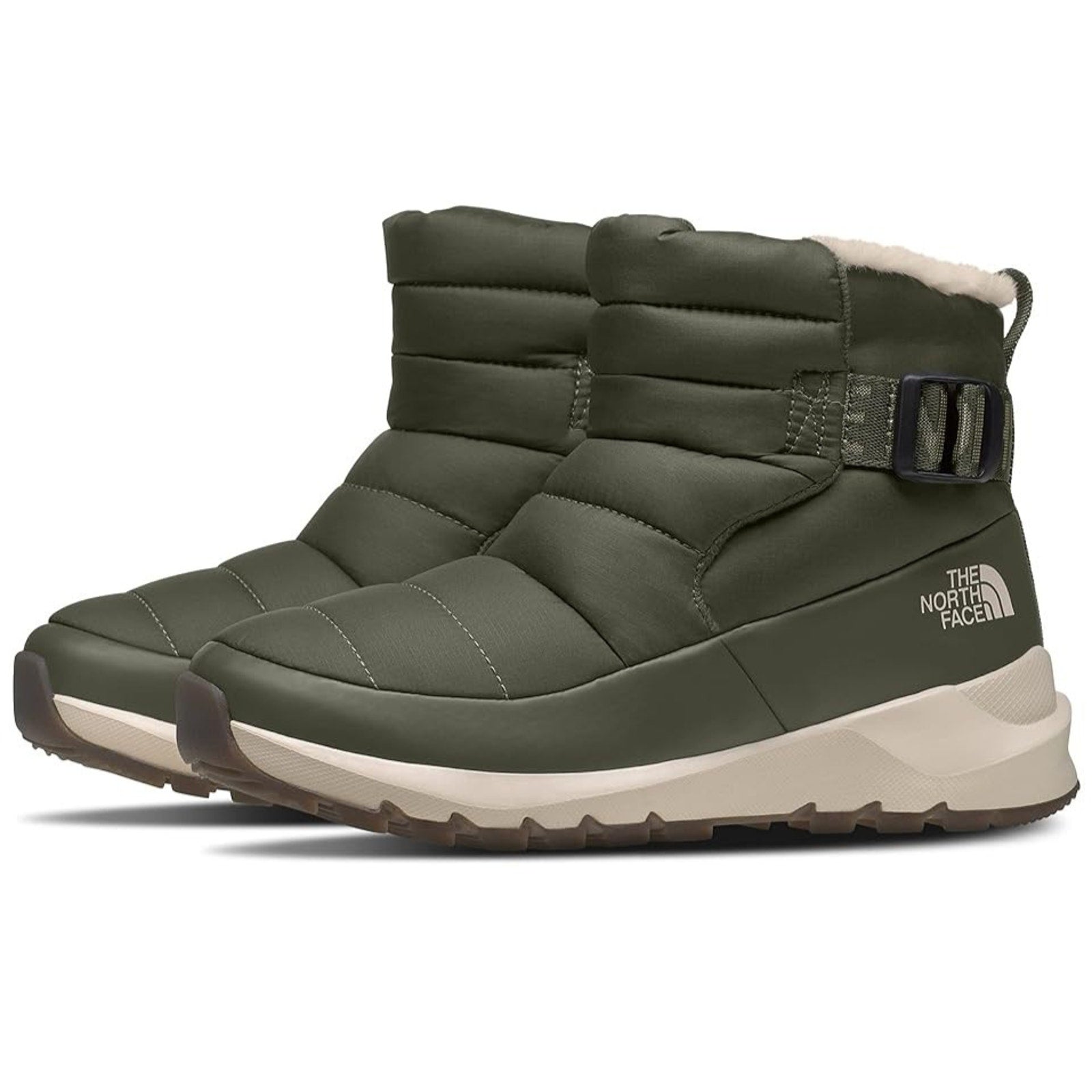 The North Face Womens ThermoBall Pull-On Insulated Boots Taupe White Fur 10 M The North Face