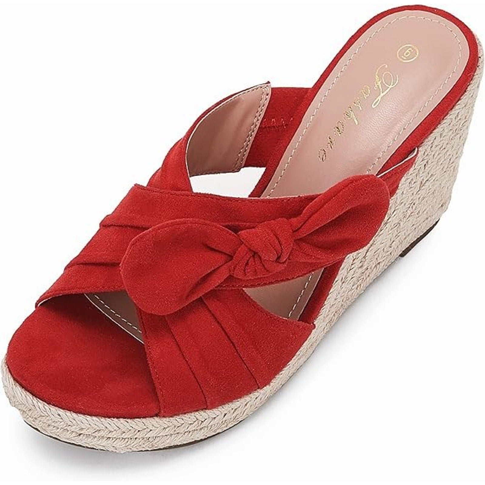 Fashare Womens Espadrilles Slip on Wedge Sandals Bow Tie Platform Size 8.5 M fashare