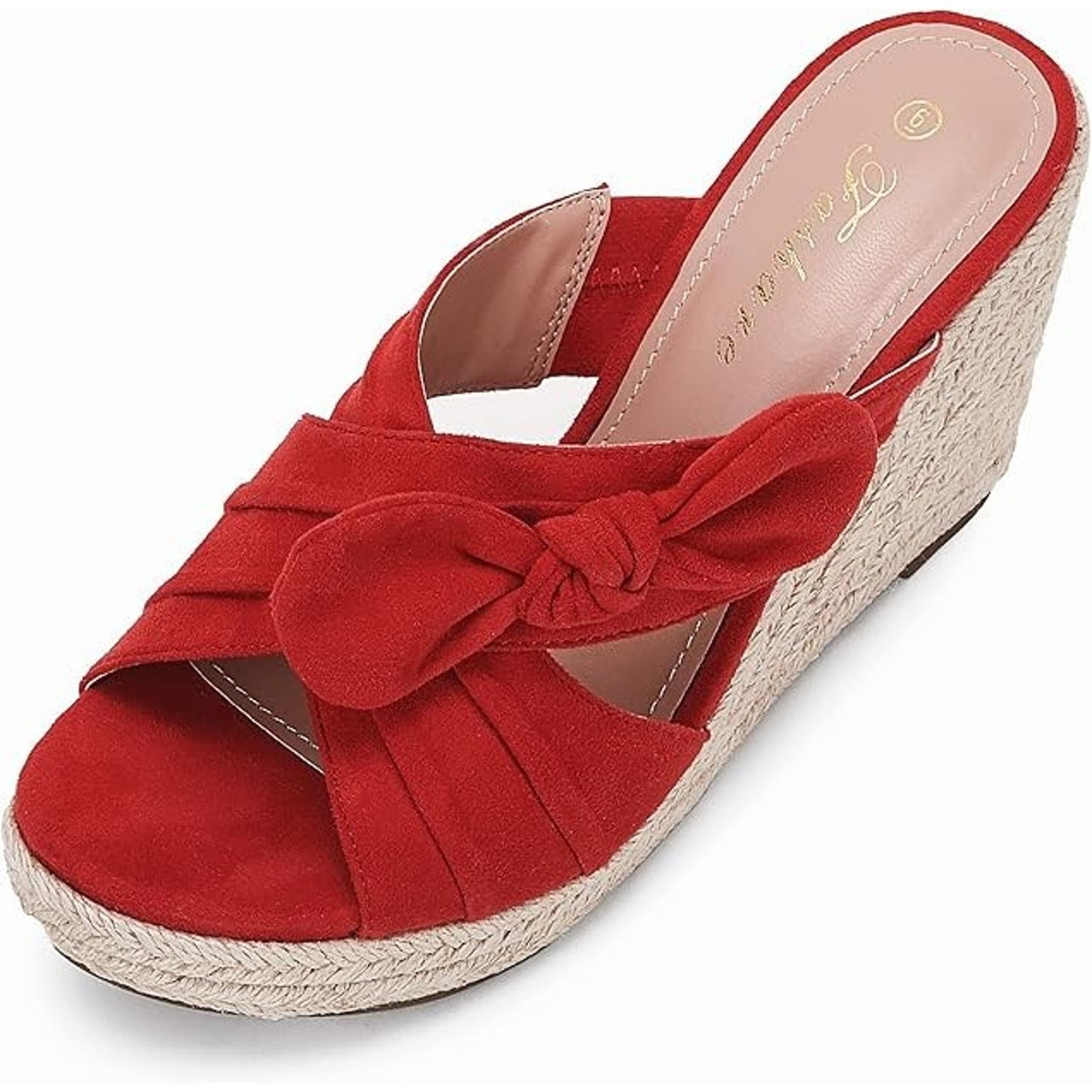 Fashare Womens Espadrilles Slip on Wedge Sandals Bow Tie Platform Size 8.5 M