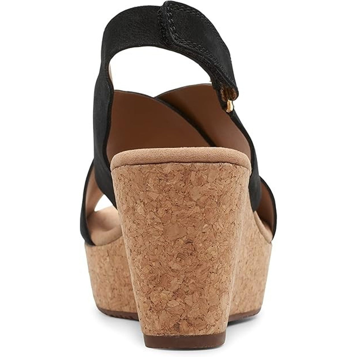 Clarks Annadel Eirwyn Women's Wedge Sandal Black Nubuck 8.5