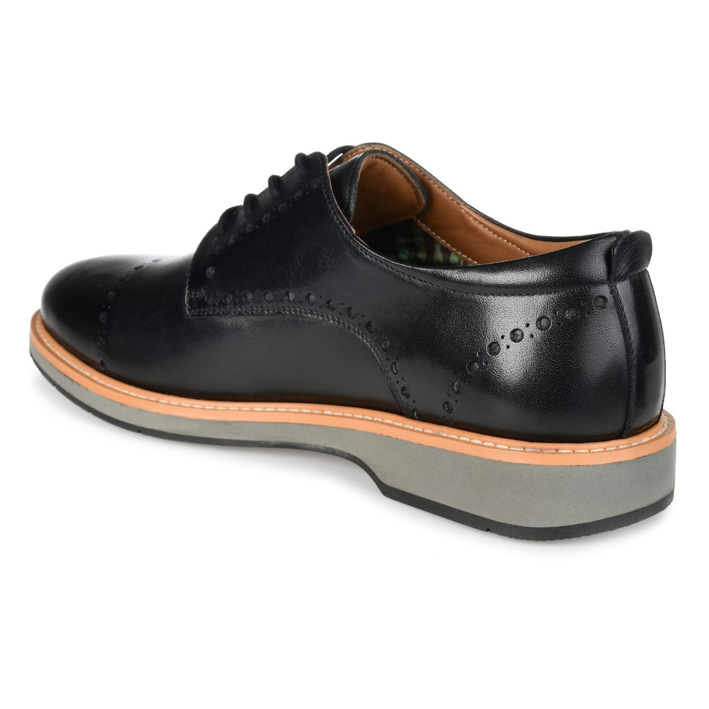 Thomas & Vine Mens Fremont Cap Brogue Derby Shoe Comfort Lace Up Black SZ 8.5 M